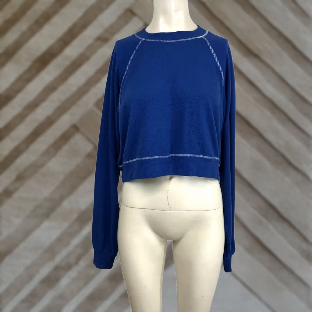 Vintage LNA WOMEN'S SMALL BLUE LONG SLEEVE ROUND NECK SWEATSHIRT Sweater Pullover Casual Shirt Size S / US 4 / IT 40 - 1 Thumbnail