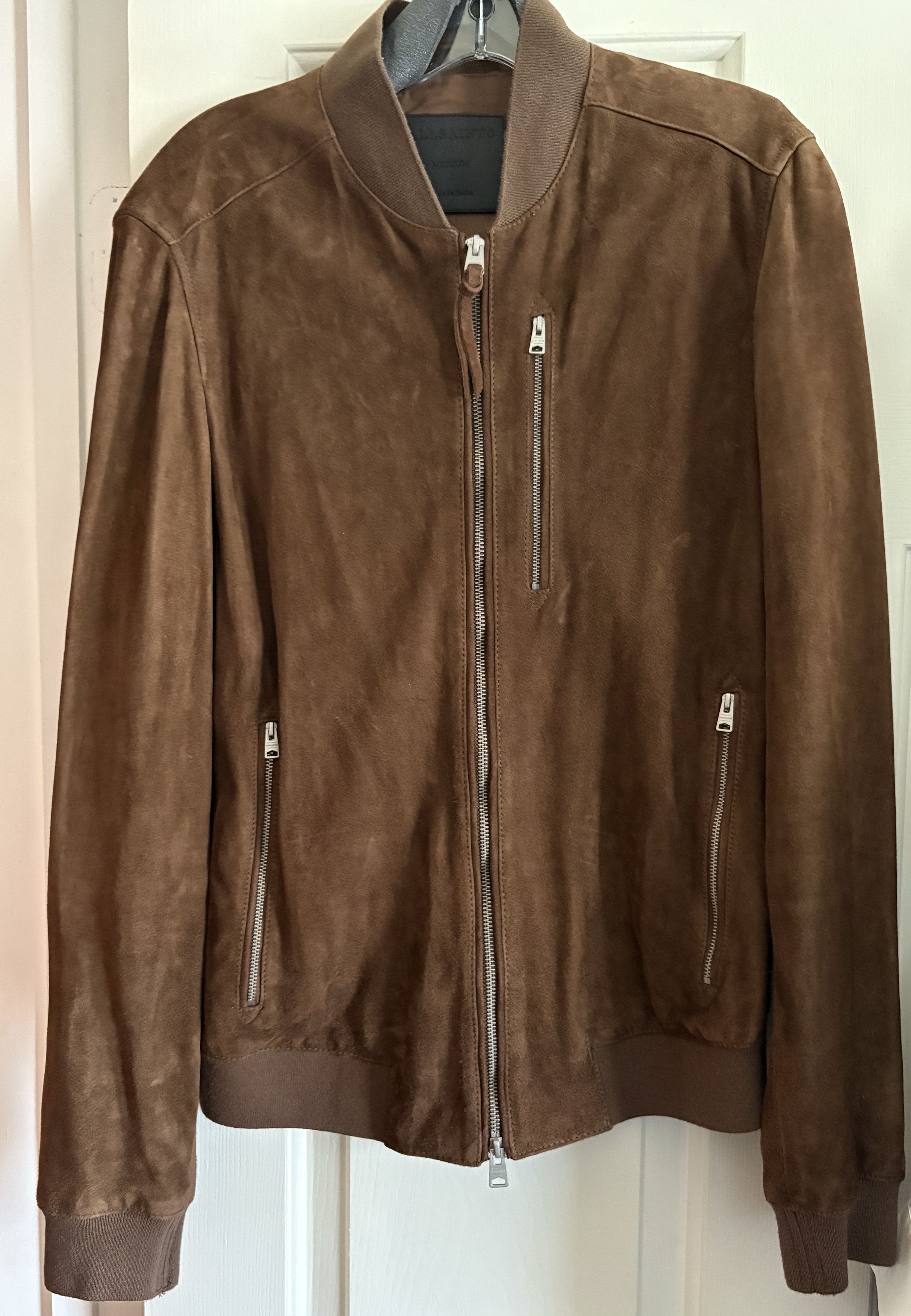 Allsaints ALLSAINTS Kemble Suede Brown Camel Bomber Jacket Coat M Size US M / EU 48-50 / 2 - 5 Thumbnail