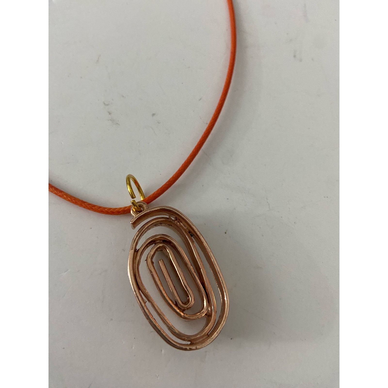 Handmade Abstract swirl pendant necklace rose gold tone Size ONE SIZE - 5 Thumbnail