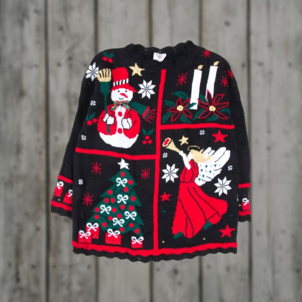 Vintage VINTAGE NutCracker Angel Ugly Christmas Pullover Black 57274 Large Pullover Christmas 27 44 Mens Womens Girls Boys Size L / US 10 / IT 46 - 1 Thumbnail