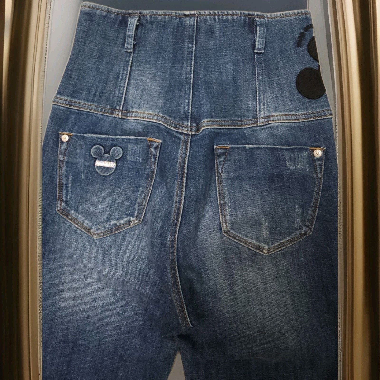 Miss Sixty Miss Sixty Y2K Disney Mickey Mouse Logo Embroidered Denim Size 24" / US 00 / IT 34 - 5 Thumbnail