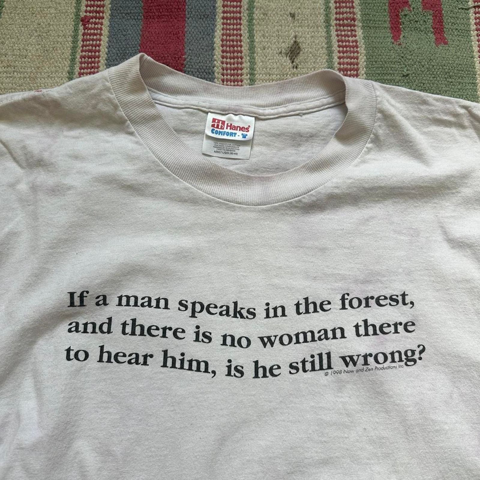 Other × Vintage Rare Vintage 90s Man Woman Adult Tie Dye Quote Graphic Tee Size US L / EU 52-54 / 3 - 4 Thumbnail