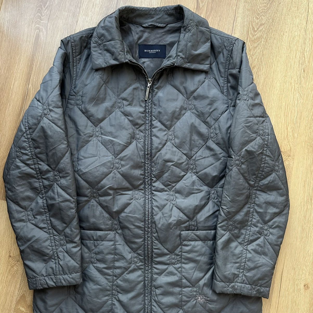 Burberry Vintage Burberry Quilted Diamond Monogram Grey Jacket Size L / US 10 / IT 46 - 3 Thumbnail