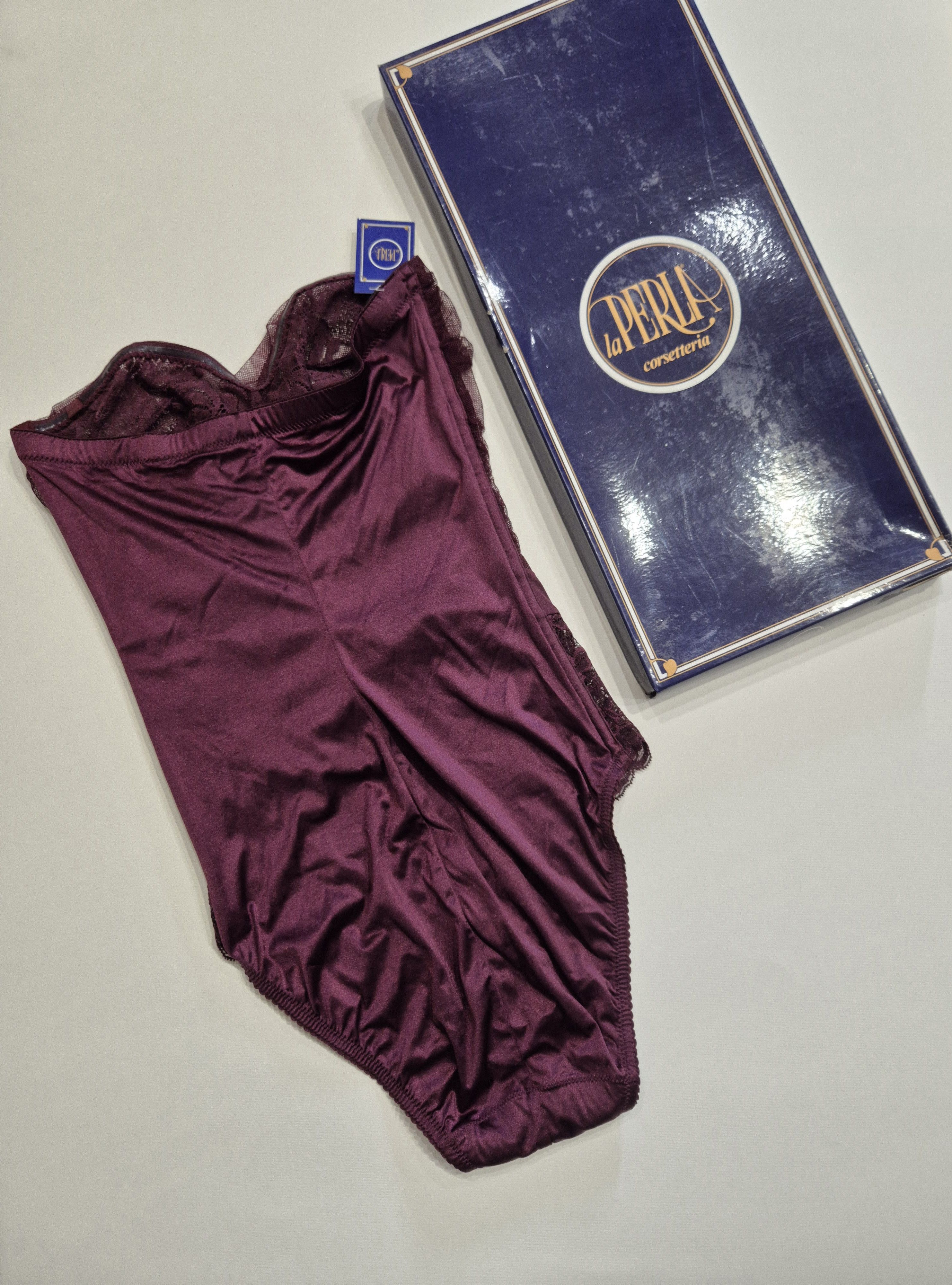 La Perla NIB Vintage LA PERLA Corsetteria Bodysuit Mogano Burgundy Size XS / US 0-2 / IT 36-38 - 2 Thumbnail