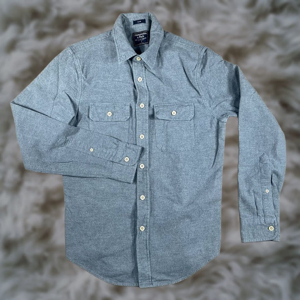 Abercrombie & Fitch Abercrombie & Fitch Slim Fit Long Sleeve Button Up Casual Shirt Mens Size S Gray Size US S / EU 44-46 / 1 - 1 Thumbnail