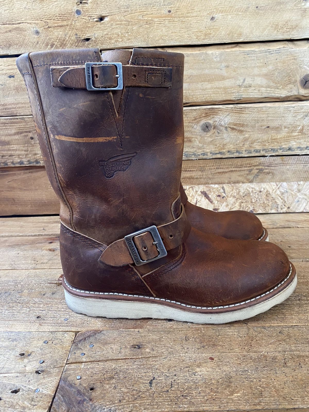 Red Wing Redwing engineer boots, brown leather boots sz39 Size US 6.5 / EU 39-40 - 7 Thumbnail