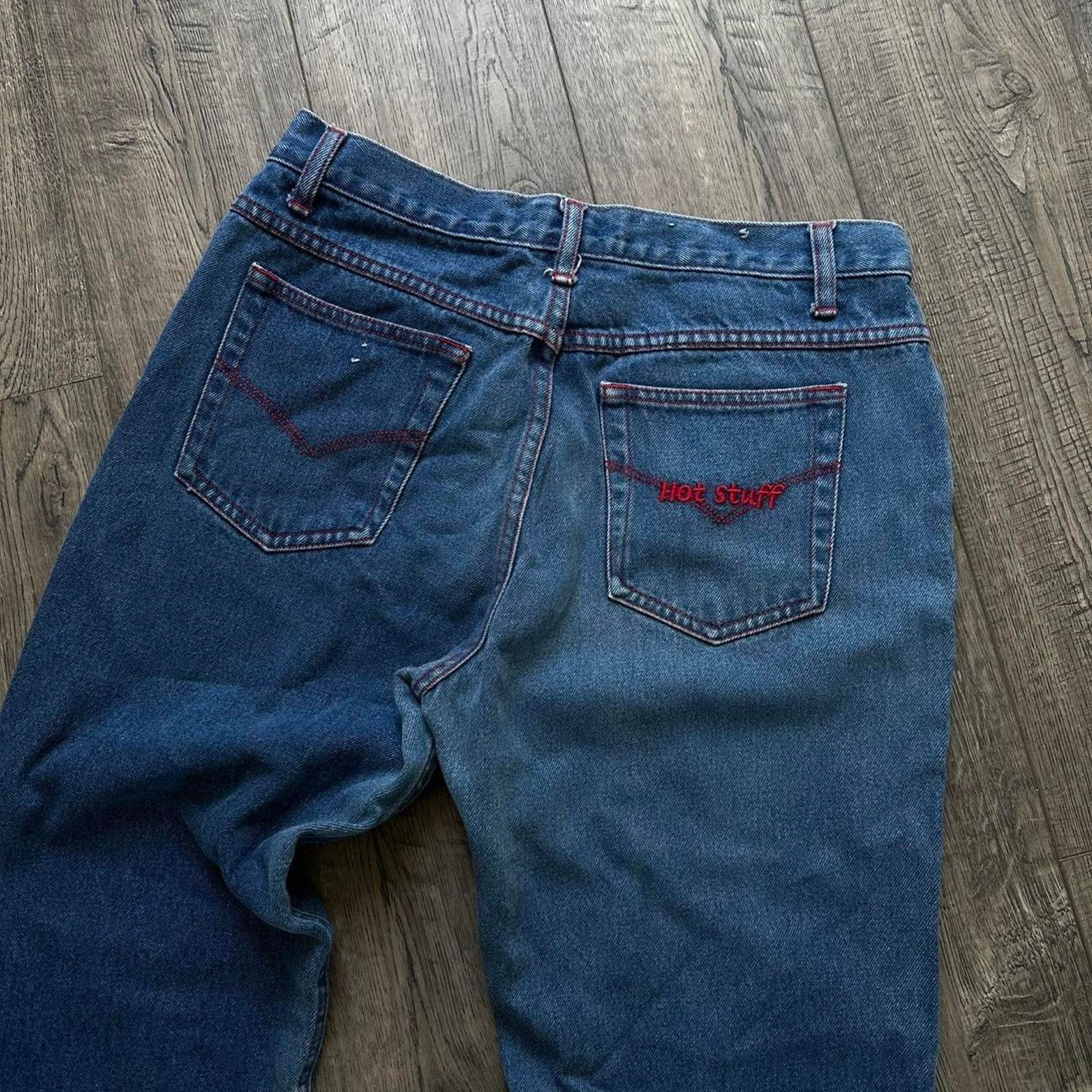 Vintage Cute Vintage Y2K Hot Stuff Blue Mom Flare Fire Flame Jean Size 30" / US 8 / IT 44 - 5 Thumbnail