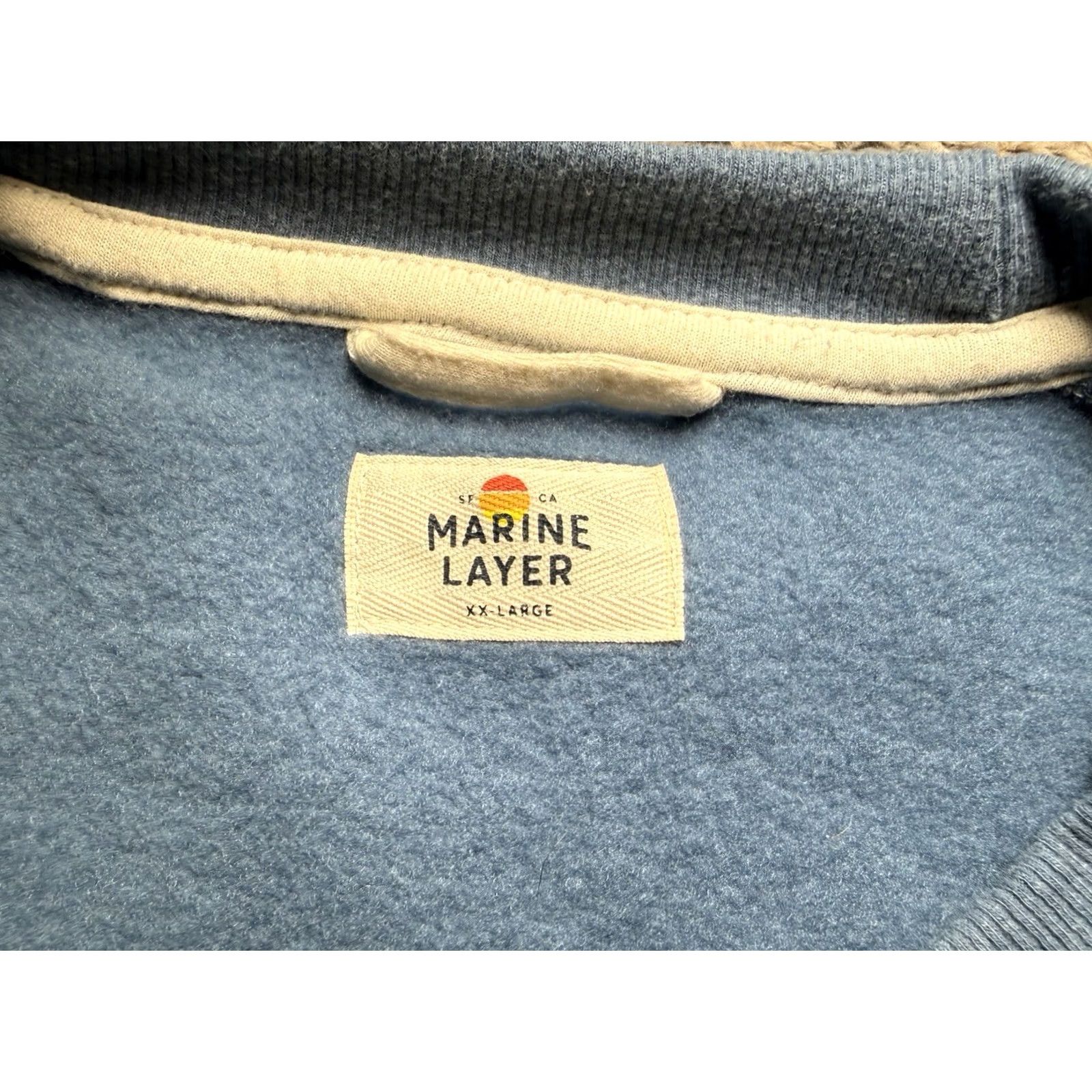 Marine Layer Marine Layer Sweatshirt Mens 2XL Blue Sunset Stripe Rainbow Colorblock Size US XXL / EU 58 / 5 - 3 Thumbnail