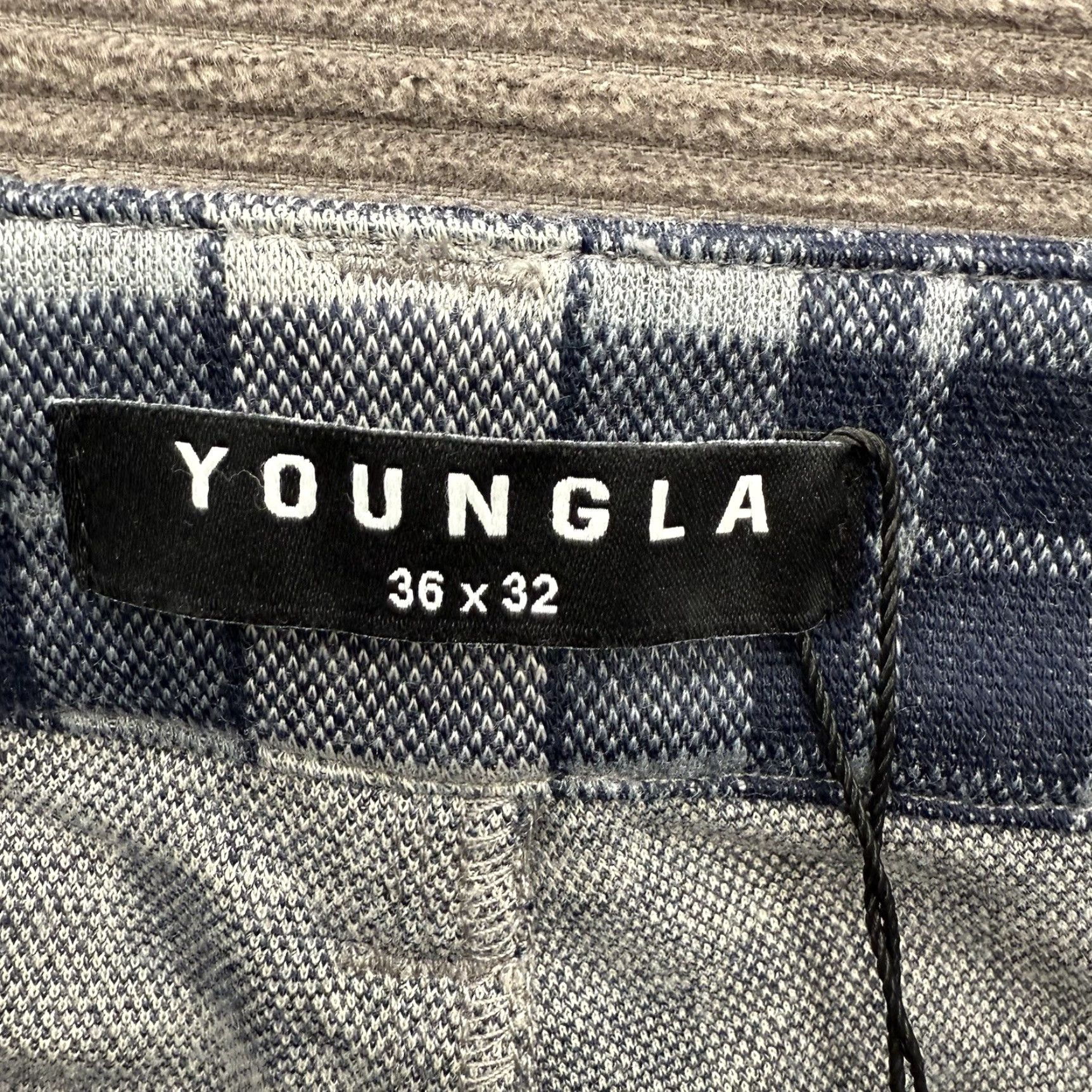 YoungLA YoungLA Pants Men 36/32 Plaid Blue Polyester Spandex Stretch Chino Slim Casual Dress Pants Mens Size US 36 / EU 52 - 3 Thumbnail