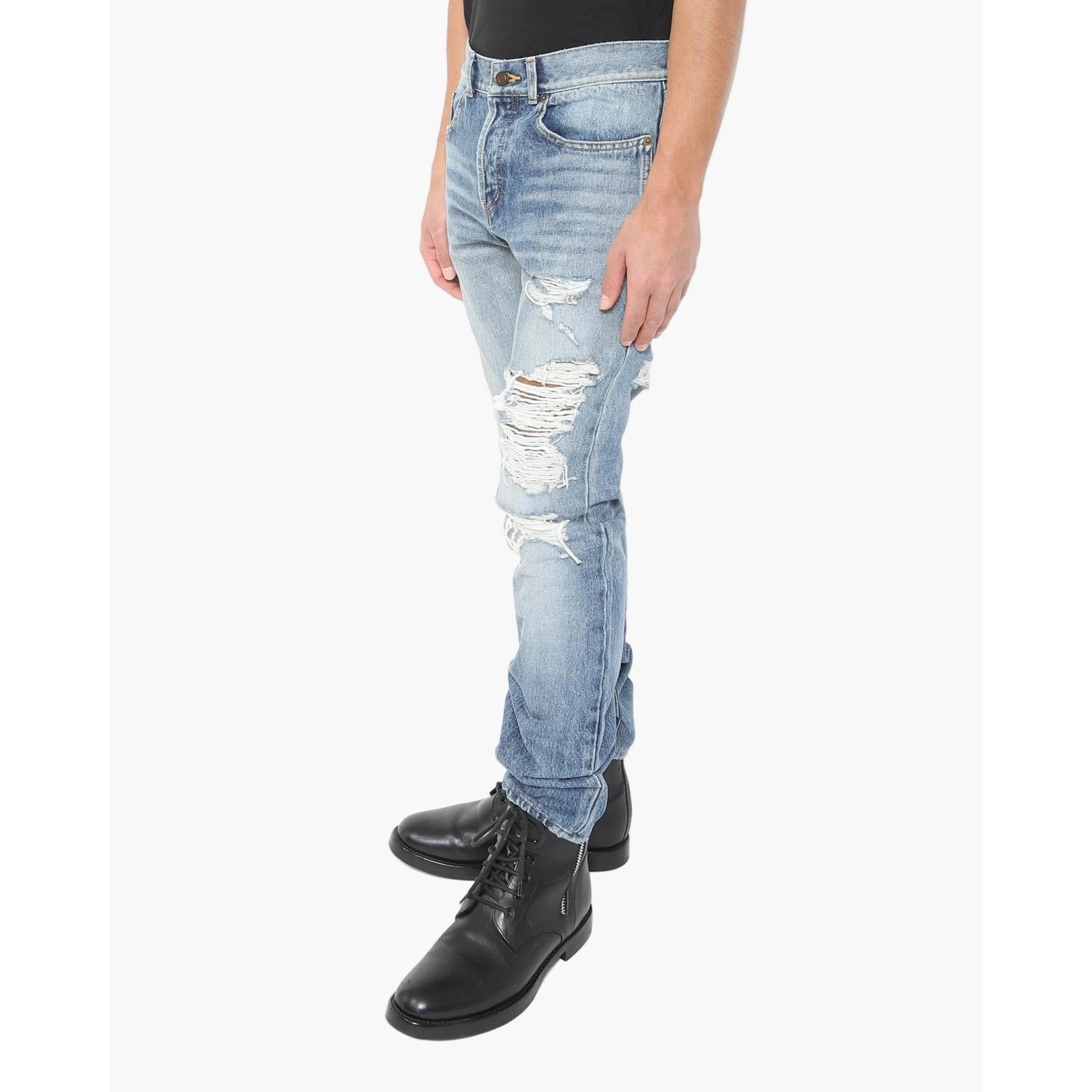 Saint Laurent Paris Distressed Denim Size US 32 / EU 48 - 1 Thumbnail