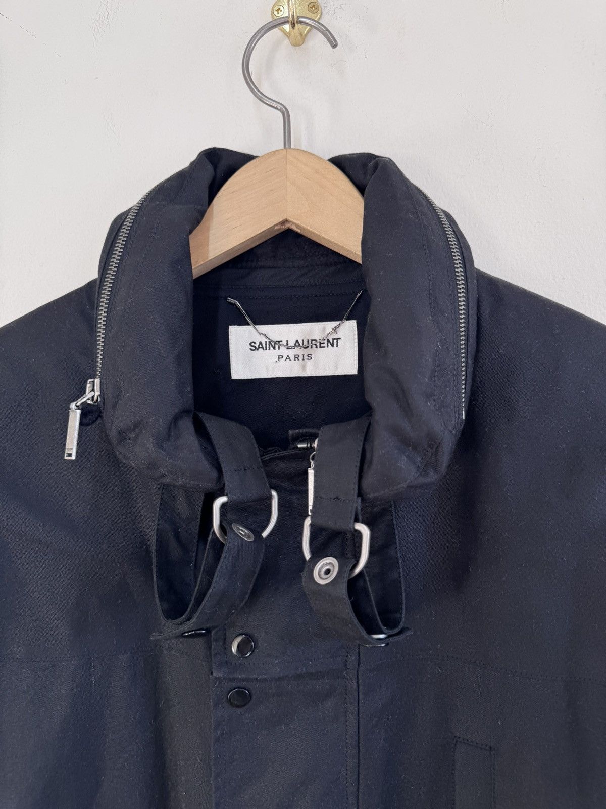 Saint Laurent Paris Saint Laurent Paris Parka Military Black Waxed Cotton Coat Size US M / EU 48-50 / 2 - 3 Thumbnail