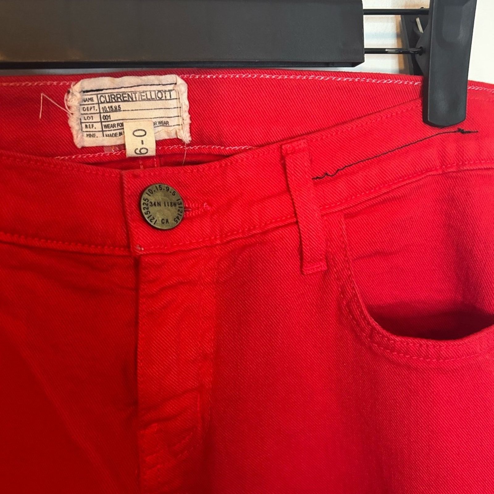 Current/Elliot Current Elliott The Rolled Skinny Jeans in Caution Red Size 26" / US 2 / IT 38 - 5 Thumbnail