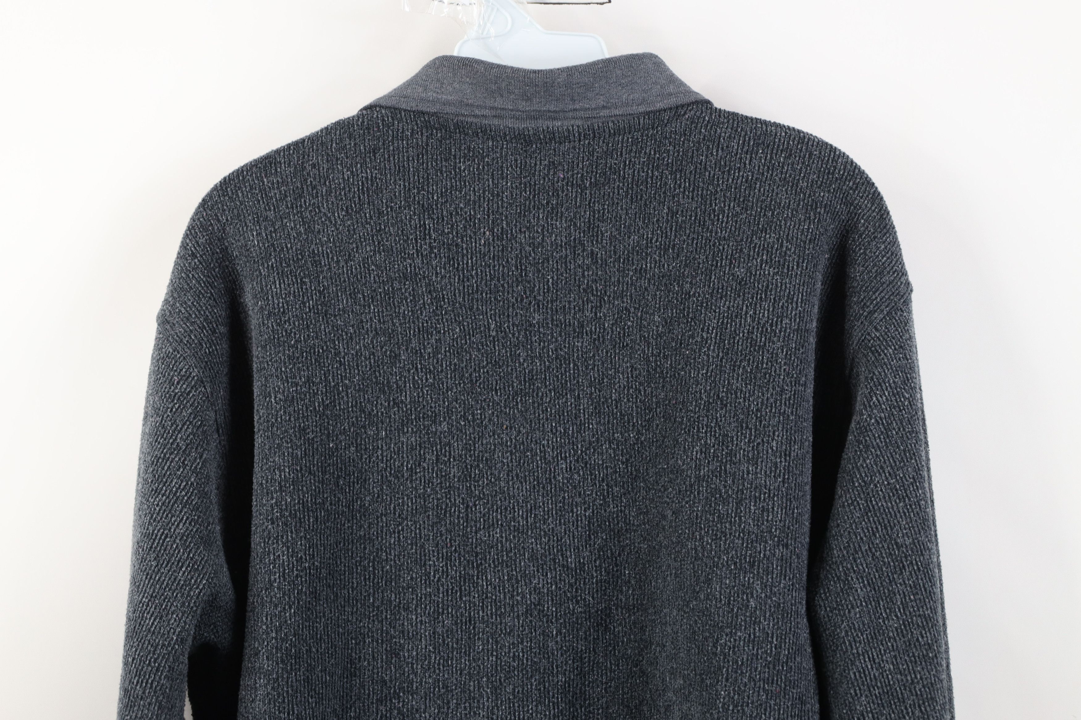 Vintage Vintage 90s Y2K Streetwear Ribbed Knit Collared Sweatshirt Size US L / EU 52-54 / 3 - 12 Thumbnail