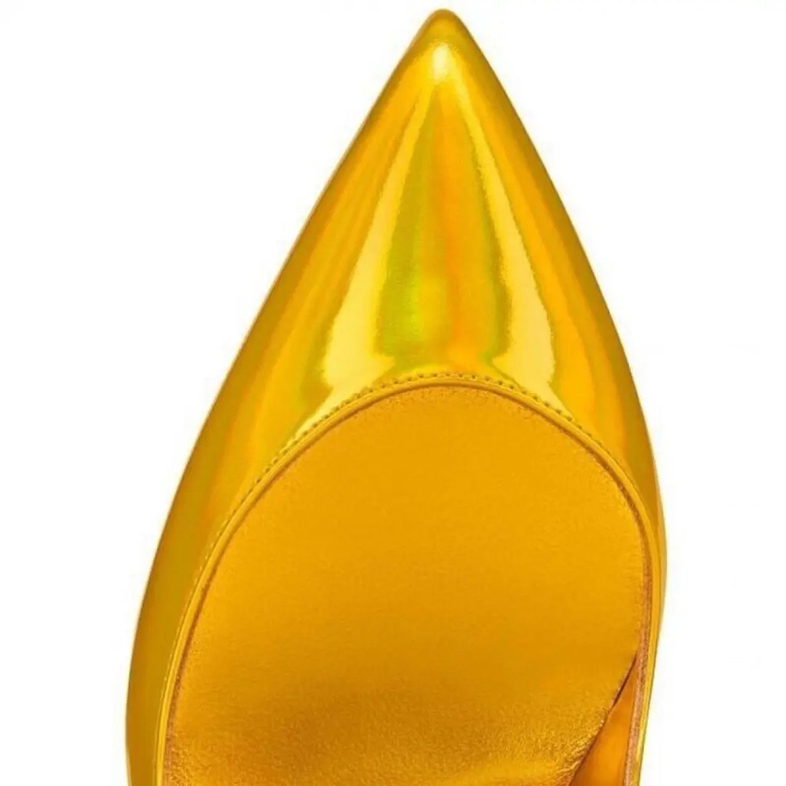 Christian Louboutin Christian Louboutin Hot Chick 100 Yellow Patent Psychic Size US 7.5 / IT 37.5 - 6 Thumbnail