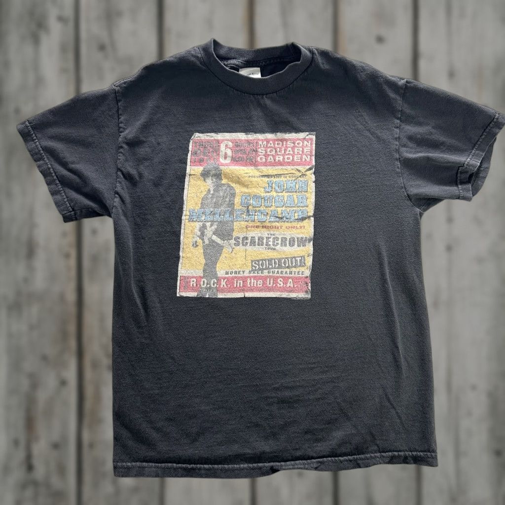 Cougar VINTAGE John Cougar Mellencamp Shirt Mens M Black Scarecrow Tour Rock 80s Size US M / EU 48-50 / 2 - 1 Thumbnail