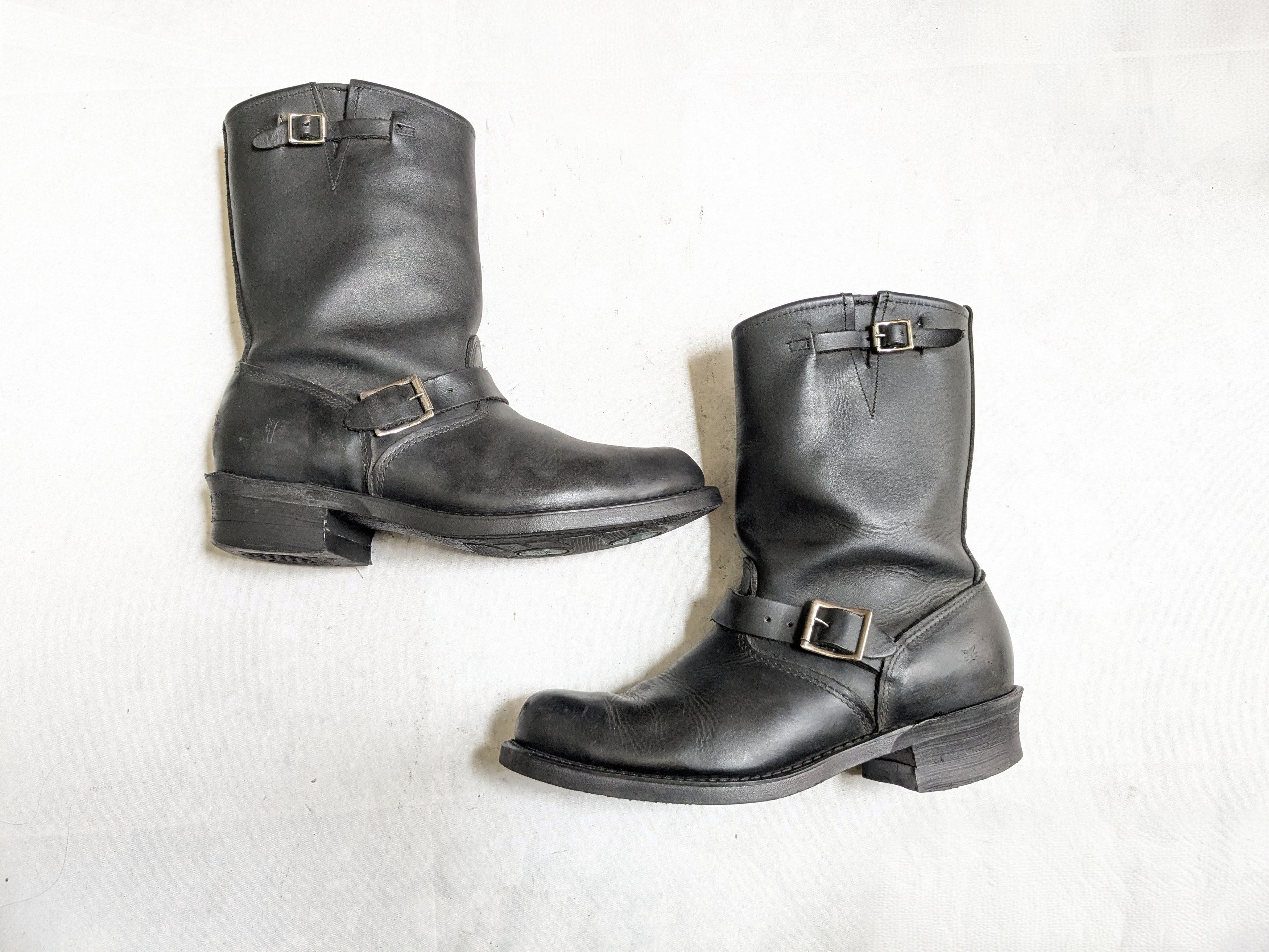 Frye Frye Engineer Boots Black Leather 10 M Leather Buckle Size US 10 / EU 43 - 1 Thumbnail