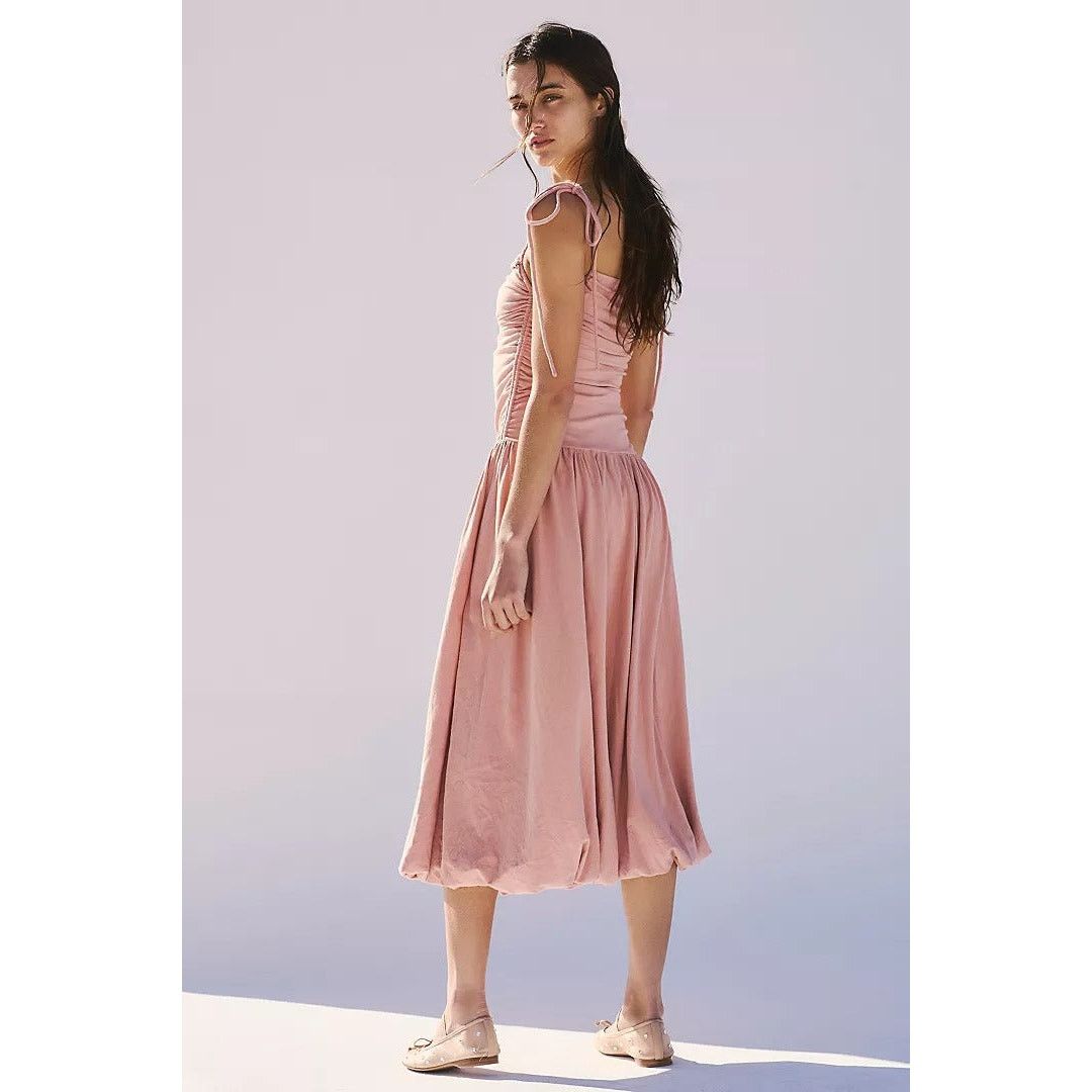 New FP Beach Liza Drop-Waist Midi Dress $78 MEDIUM Tuscany