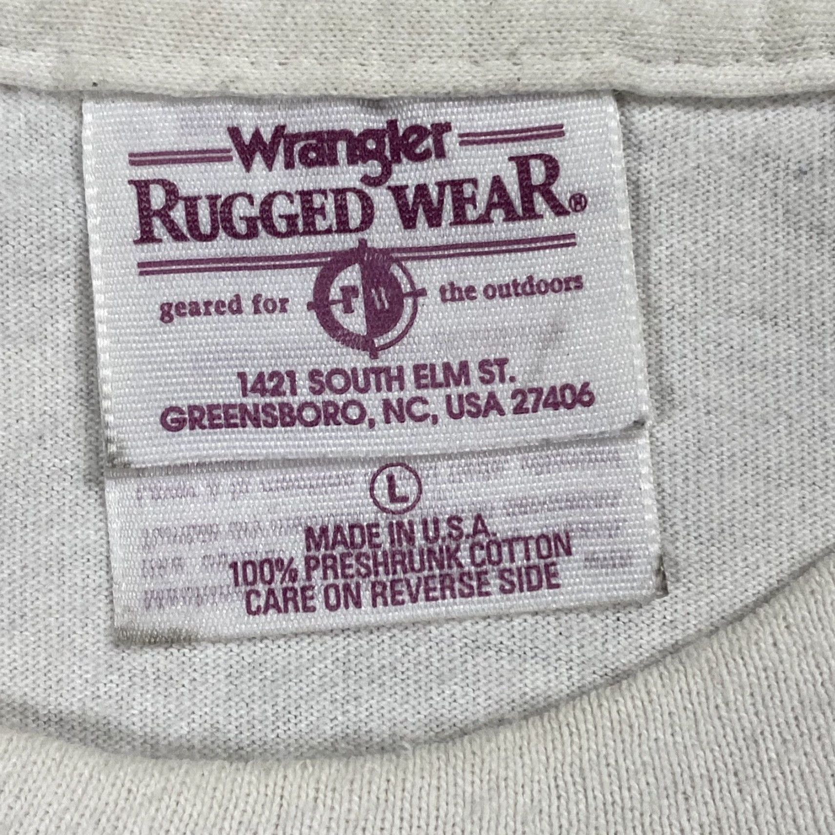 Wrangler VINTAGE WRANGLER 90s FISHING GRAPHIC T-SHIRT MEN'S L WHITE Size US L / EU 52-54 / 3 - 4 Thumbnail