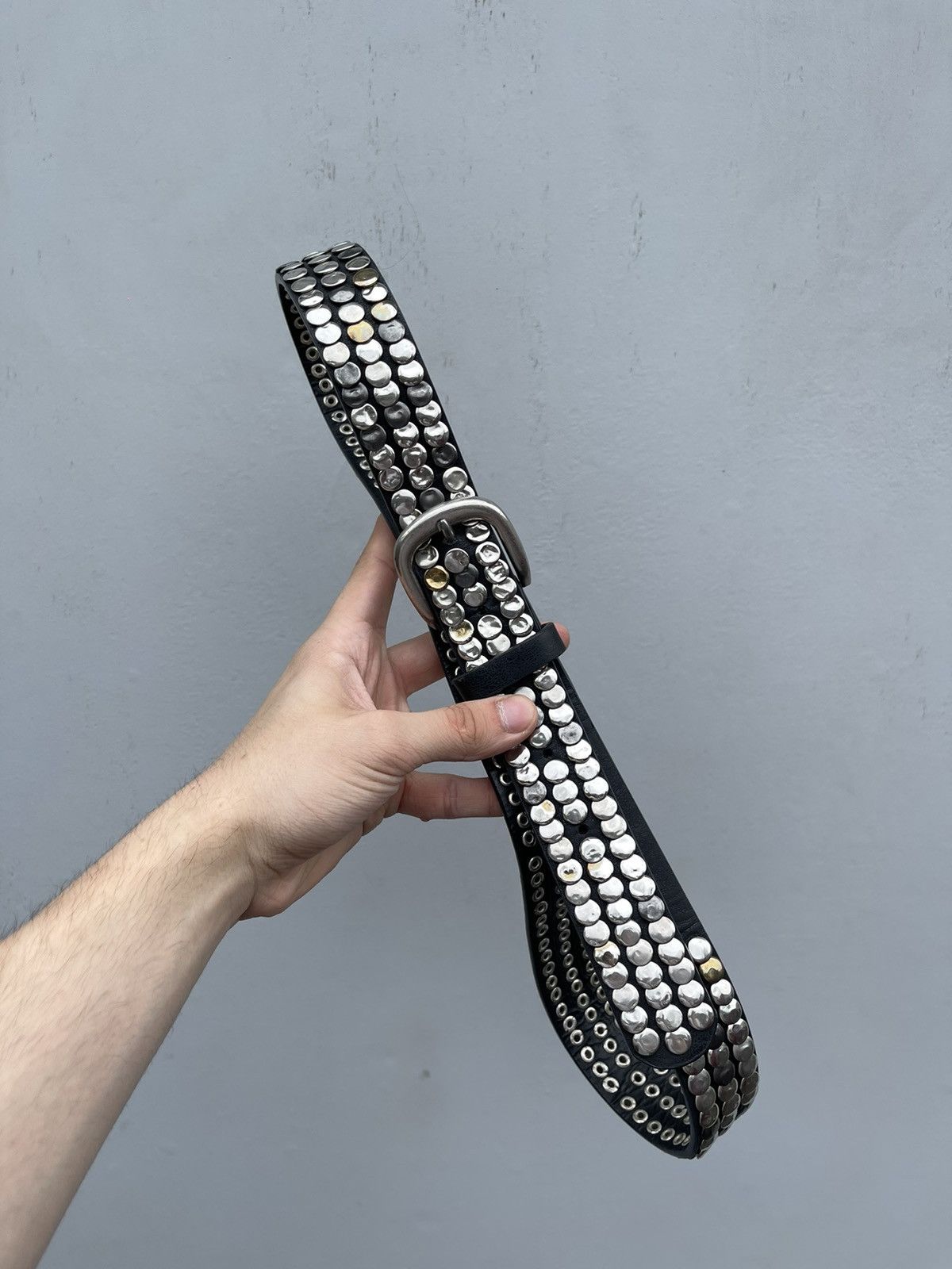 Japanese Brand Y2k Fish Scale Rhinestones Punk Grunge BB Simon Style Belt Size ONE SIZE - 1 Thumbnail