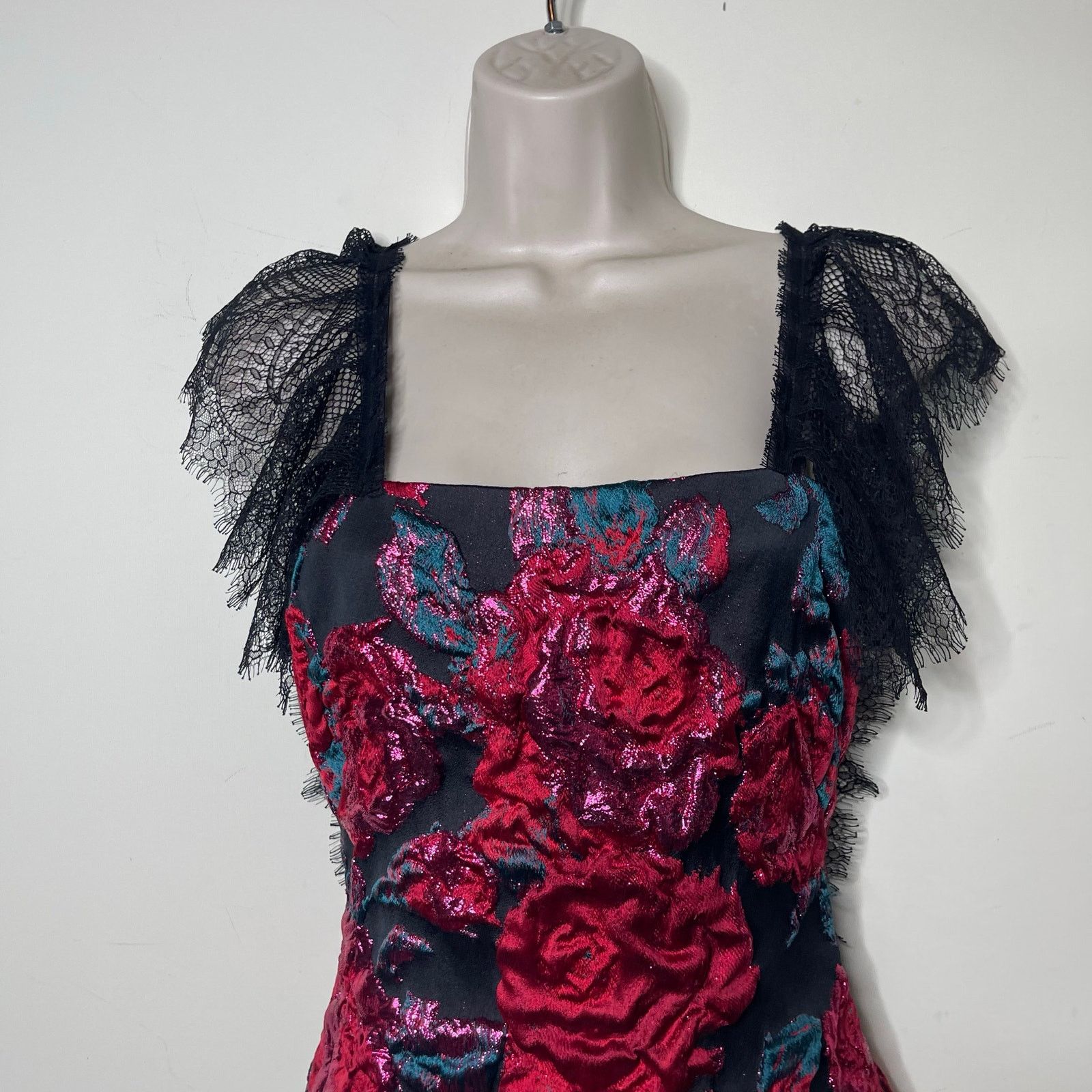 Other NWT Sandra Mansour jacquard pink roses mini black dress Size XS / US 0-2 / IT 36-38 - 10 Thumbnail