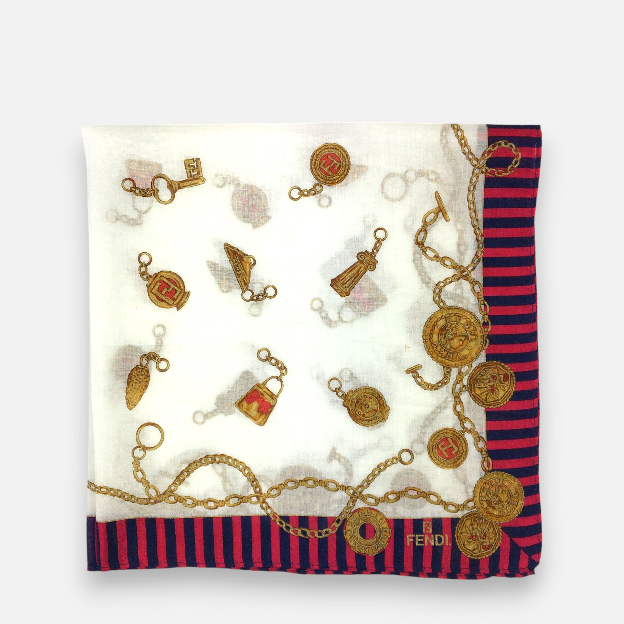 Japanese Brand Vintage Fendi Handkerchief Pocket Square Bandana Size ONE SIZE - 2 Thumbnail