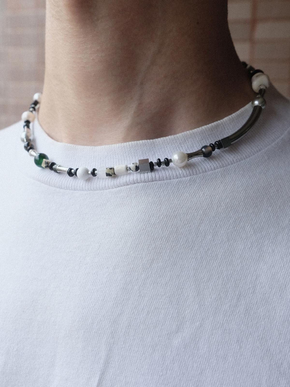 Handmade Handmade Black and White Natural Stone Beaded Necklace Size ONE SIZE - 2 Thumbnail