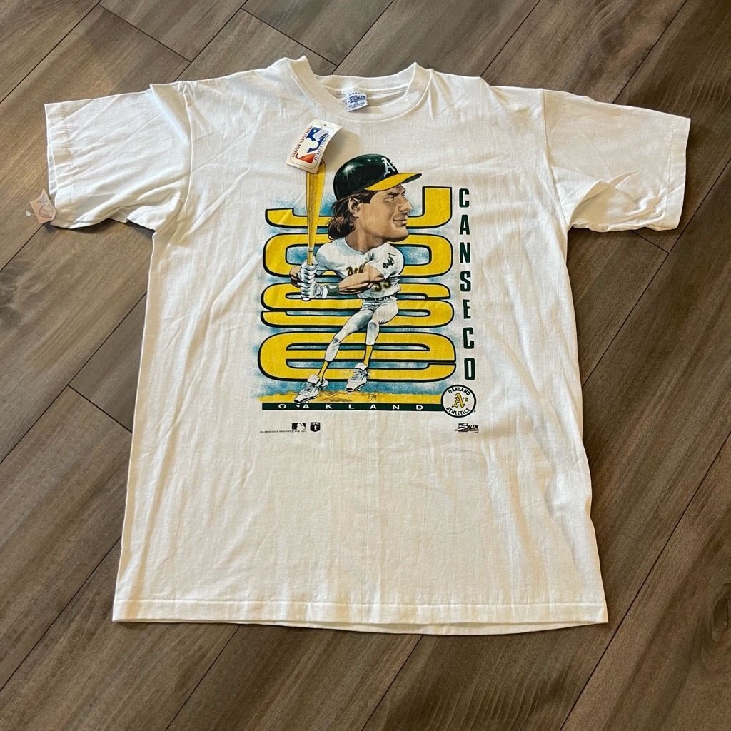 image of Salem Sportswear Vintage Salem Oakland Athletics Canseco White Graphic Shirt, Men's (Size XL)