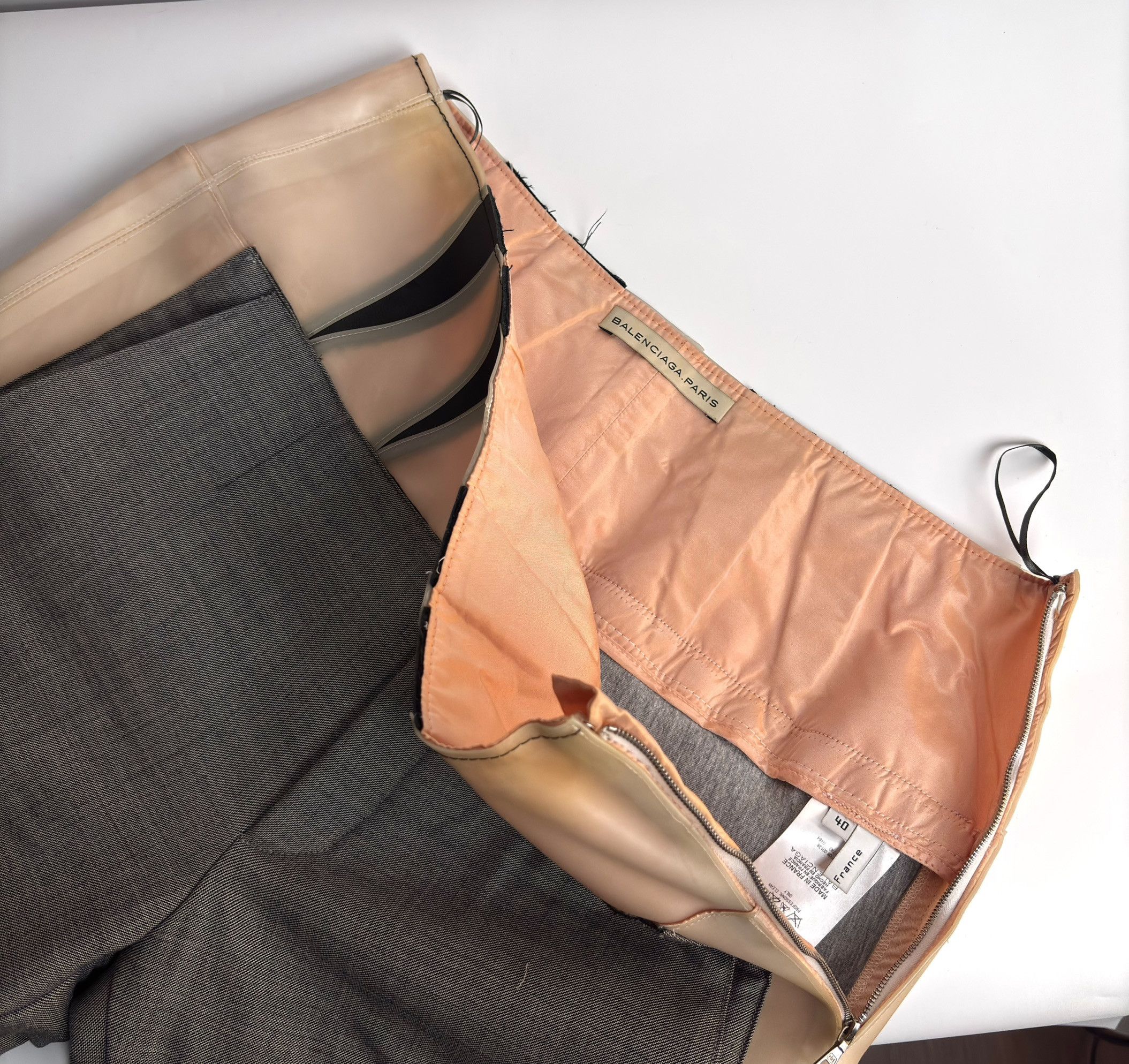 Balenciaga Two-Tone Trousers with Plastic Panel
