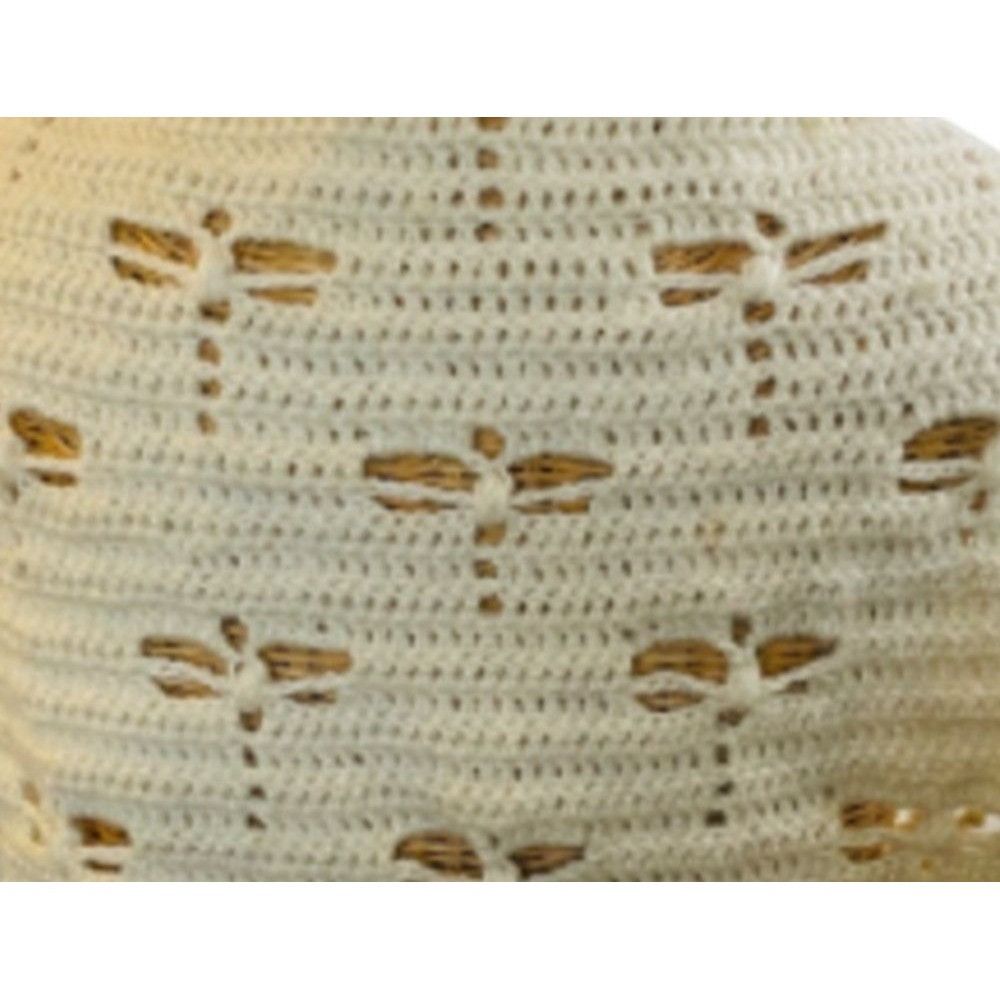Handmade Crochet Shawl Cowl Wrap Dragonfly Cut Outs Off White 67" x 3 Size ONE SIZE - 7 Thumbnail