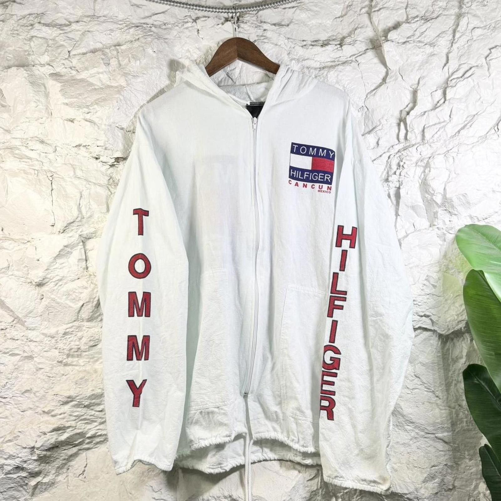 Tommy Hilfiger Vintage Tommy Hilfiger Spellout Windbreaker Hoodie Size XL Size US XL / EU 56 / 4 - 2 Thumbnail