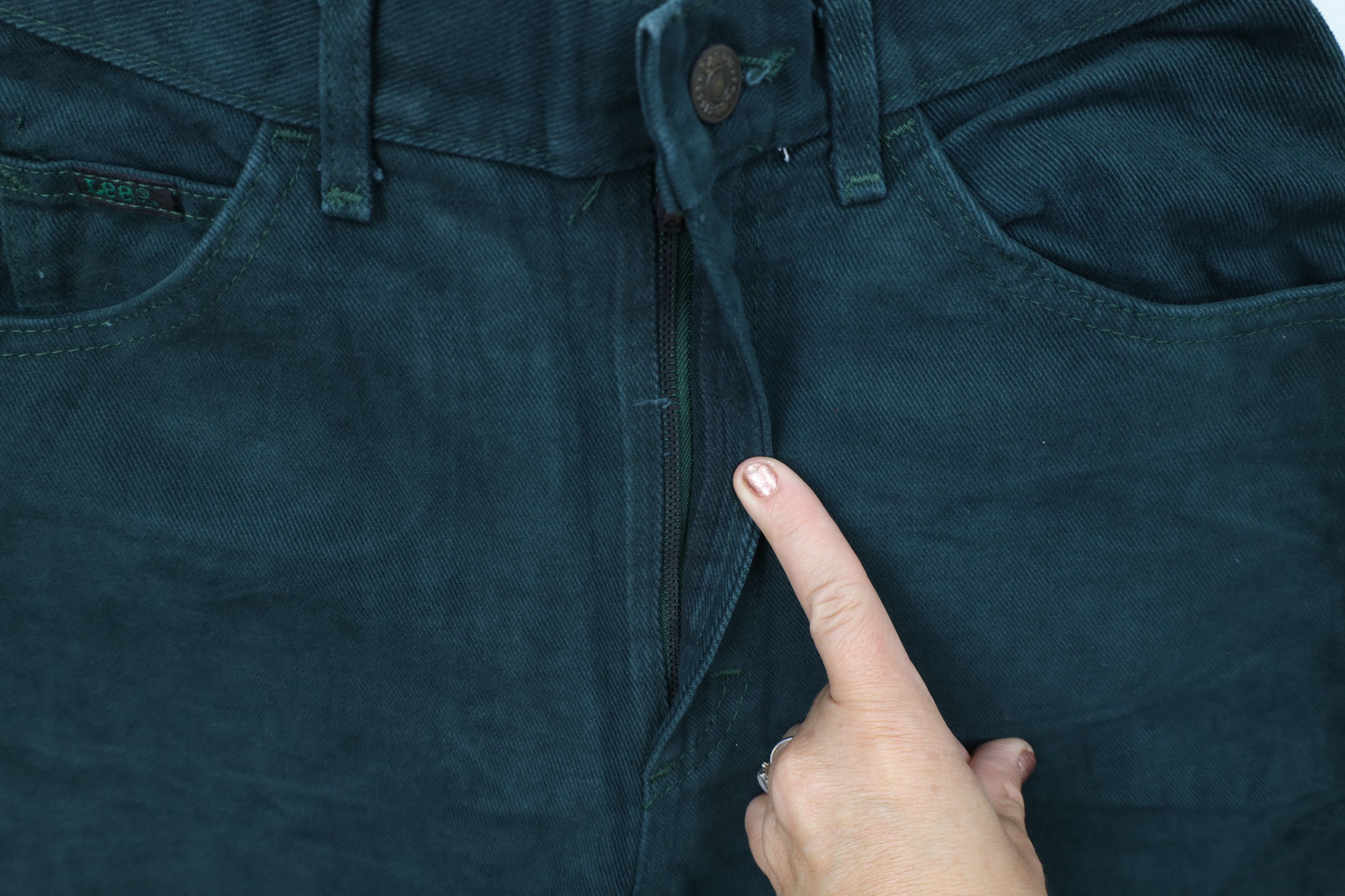 Lee Deadstock Vintage 90s Lee Tapered Leg Denim Jeans Green USA Size 30" / US 8 / IT 44 - 5 Thumbnail