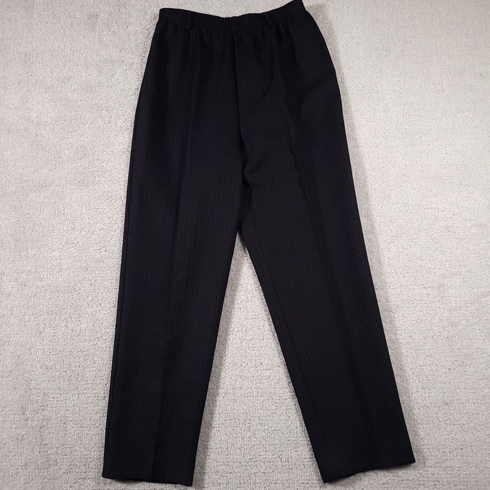 Vintage VINTAGE Alfred Dunner Pants Womens 12 Blue Pinstripe Trousers USA Classic Belt Loops Vtg Size 34" / US 12 / IT 48 - 2 Thumbnail