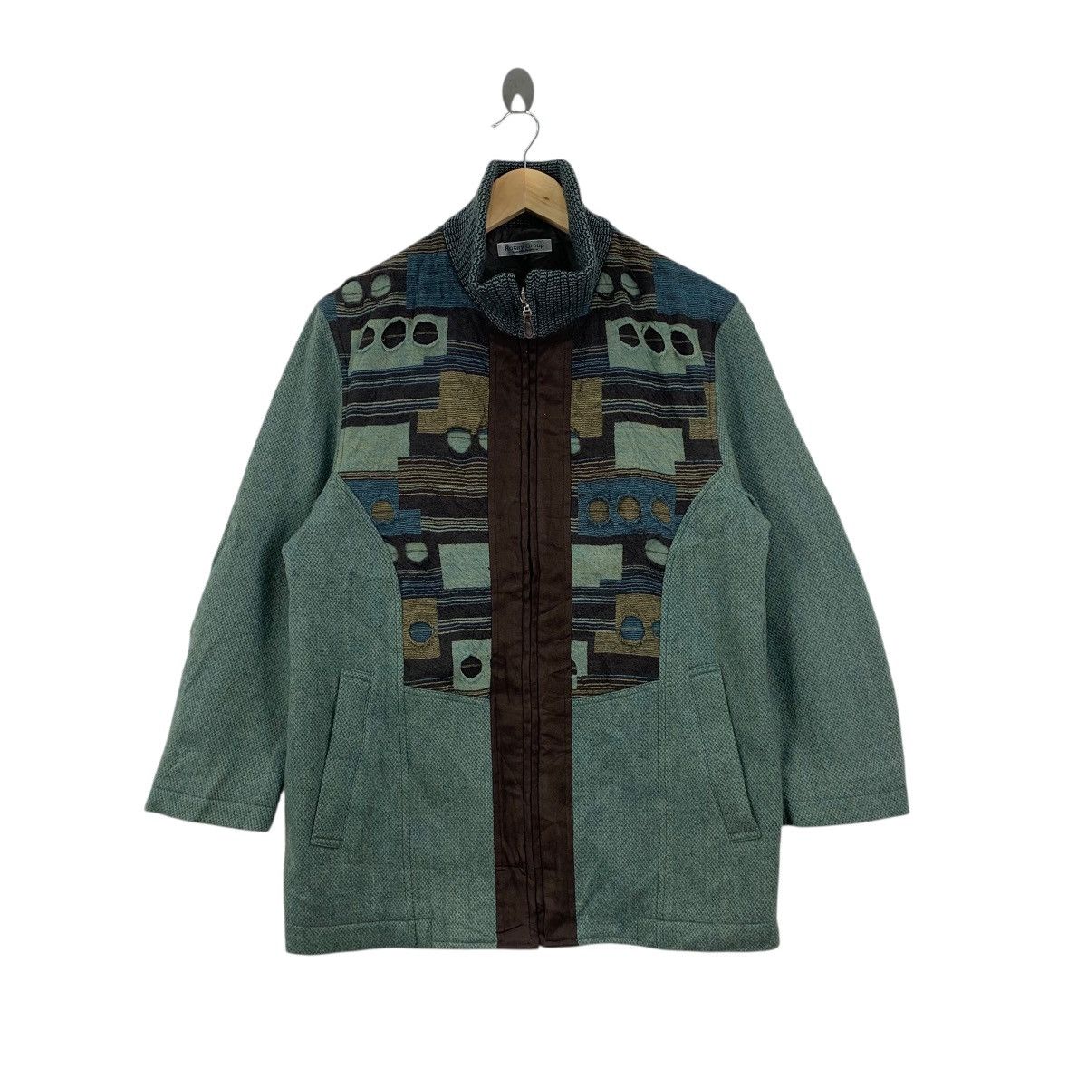 Vintage Vintage ROTARY GROUP Patchwork Boro Herringbone Jacket Heavy Size M / US 6-8 / IT 42-44 - 1 Thumbnail