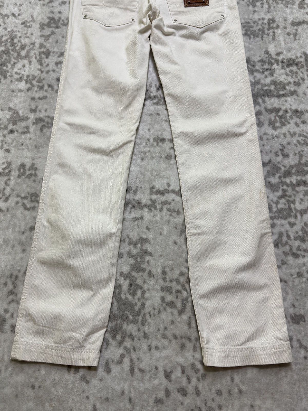 Dolce & Gabbana Vintage Dolce & Gabbana White Straight-Leg Jeans D&G Patch Size US 33 - 11 Thumbnail