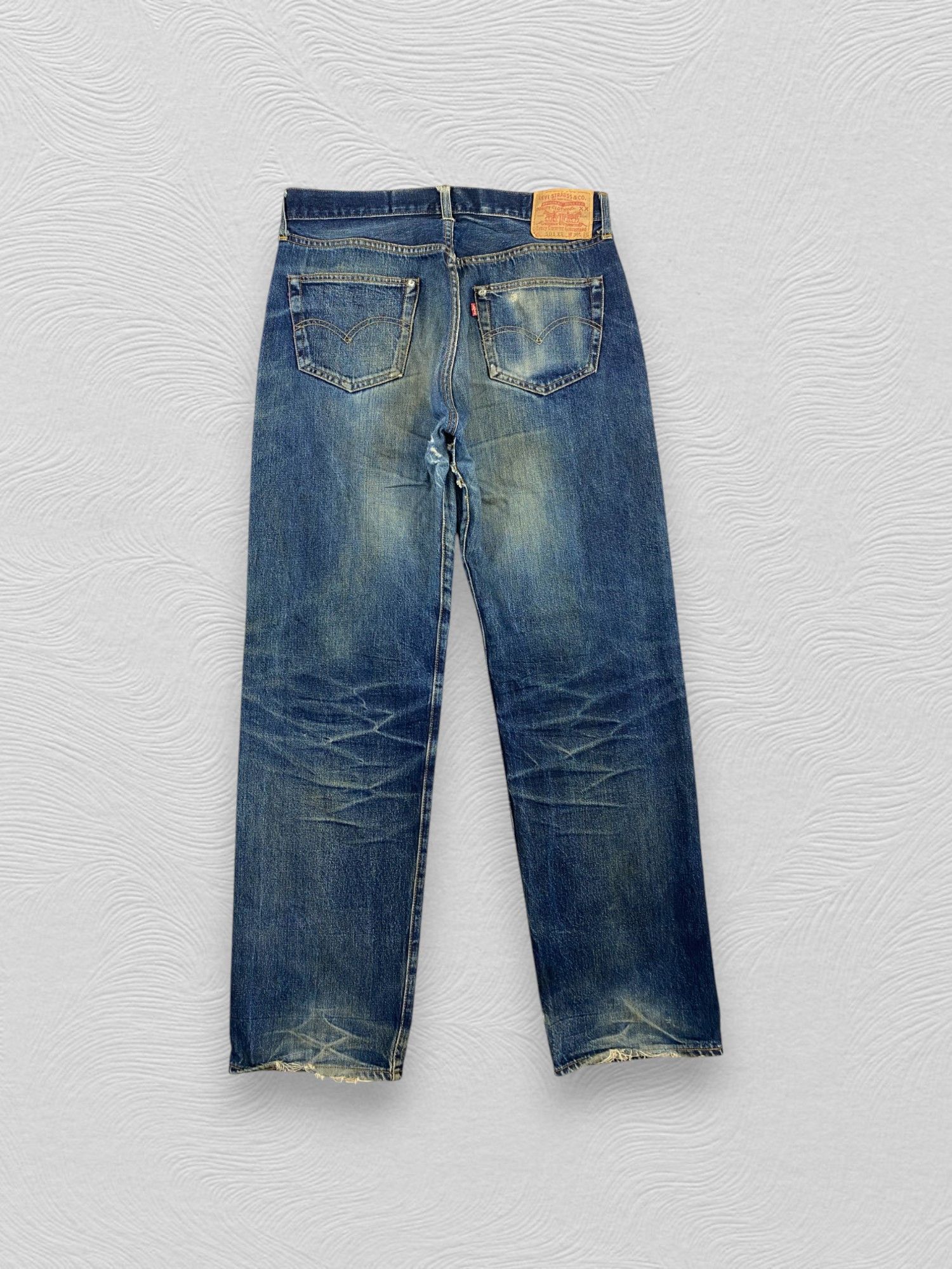 If Six Was Nine 33x32.5 Redline Vintage Levi's 501 Big E Top Button 555 Size US 33 - 2 Thumbnail