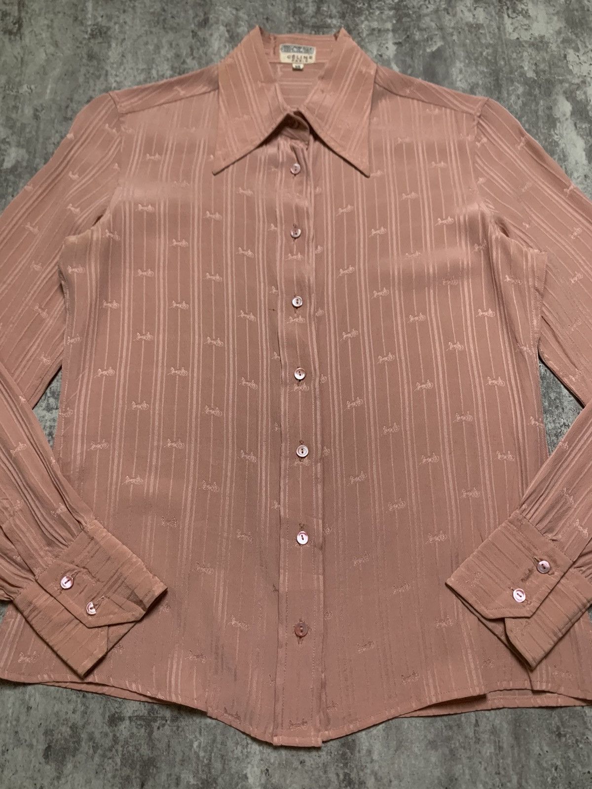 Celine Rose Gold Pure Silk Celine Monogram Patterned Size S / US 4 / IT 40 - 1 Thumbnail