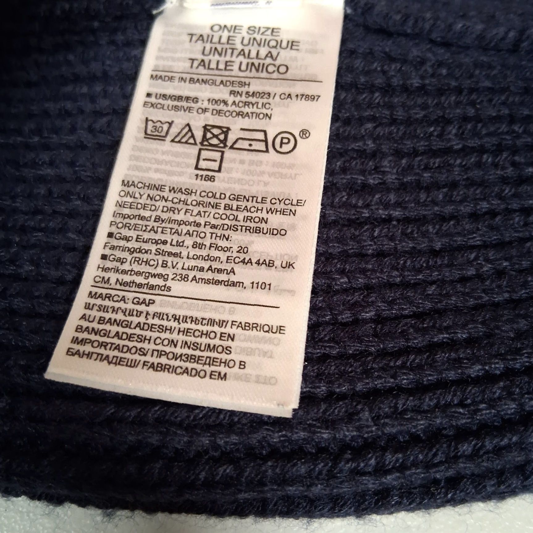 Gap GAP Beanie Hat Unisex Adults One Size Navy Blue Knit Acrylic Ribbed Stretch Embroidered Logo Classic GAP Hat Beanie Fall Winter Size ONE SIZE - 5 Thumbnail
