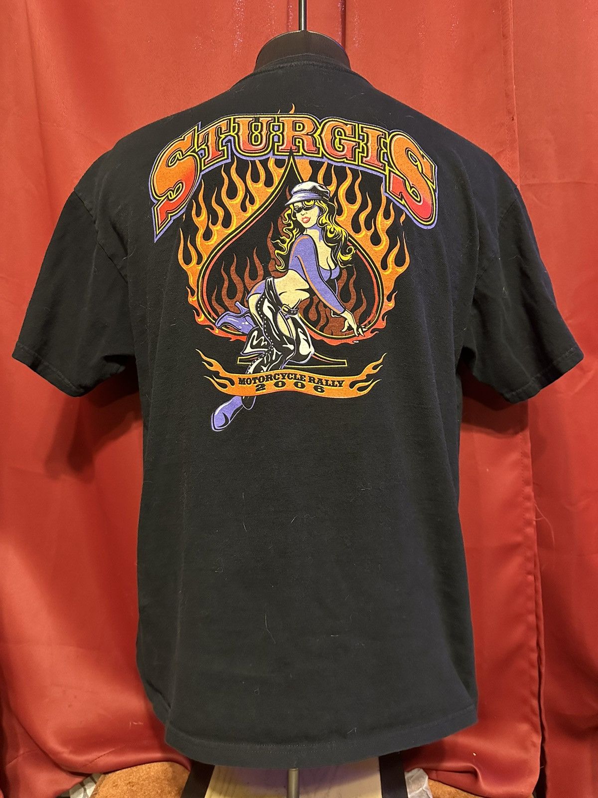 Harley Davidson × Vintage Sturgis Motorcycle Rally Tshirt Y2K Fire Biker Babe Tee Size US XL / EU 56 / 4 - 1 Thumbnail