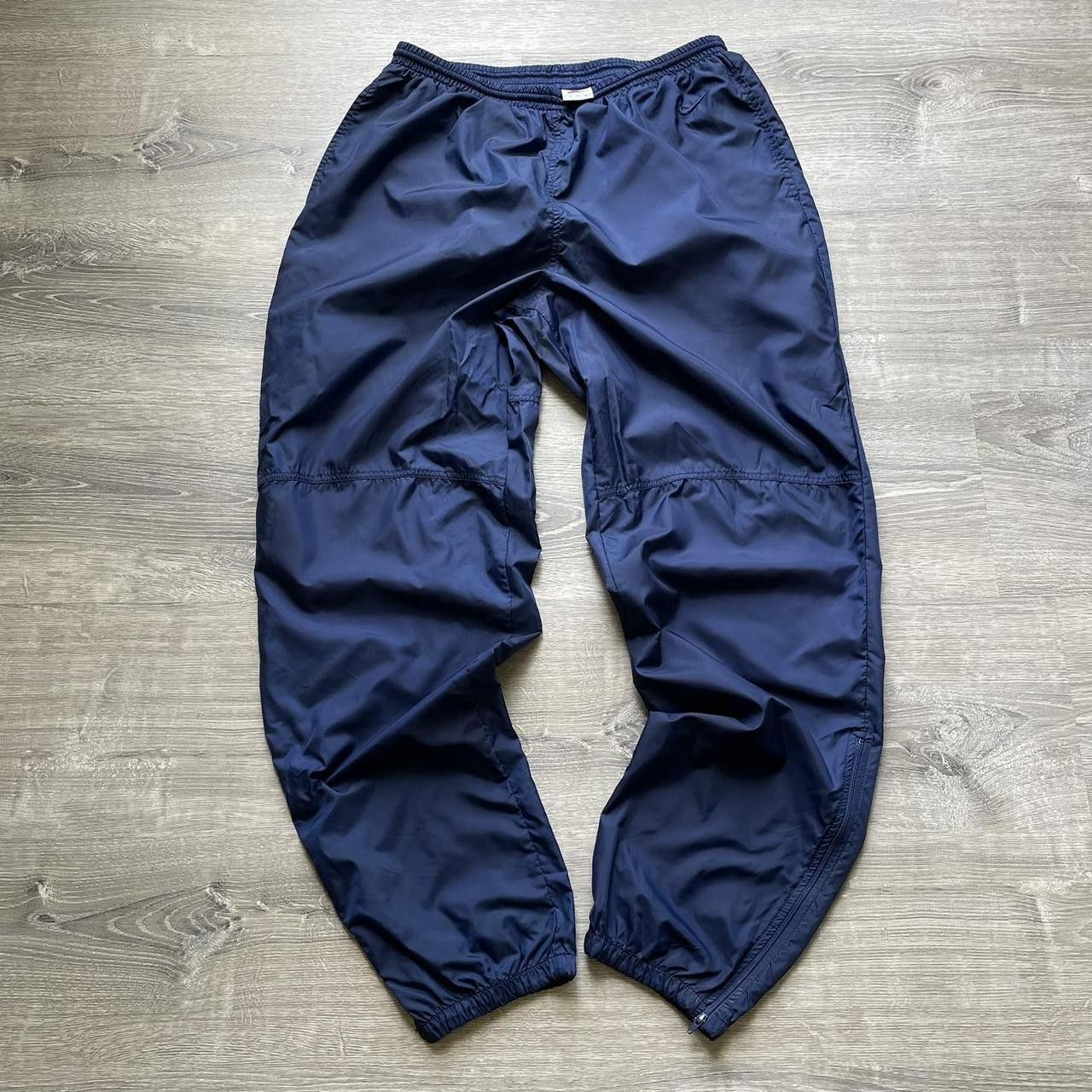 Nike × Vintage Vintage 90's Y2K Nike Baggy Navy Track Pants Size US 36 / EU 52 - 1 Thumbnail