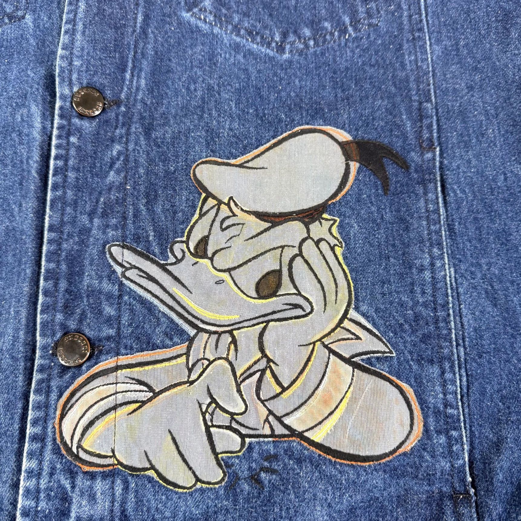 Vintage VINTAGE Iceberg Mens Jacket 2XL Denim Coat Disney Donald Duck Cartoon Made in Italy Casual Size US 39 - 4 Thumbnail