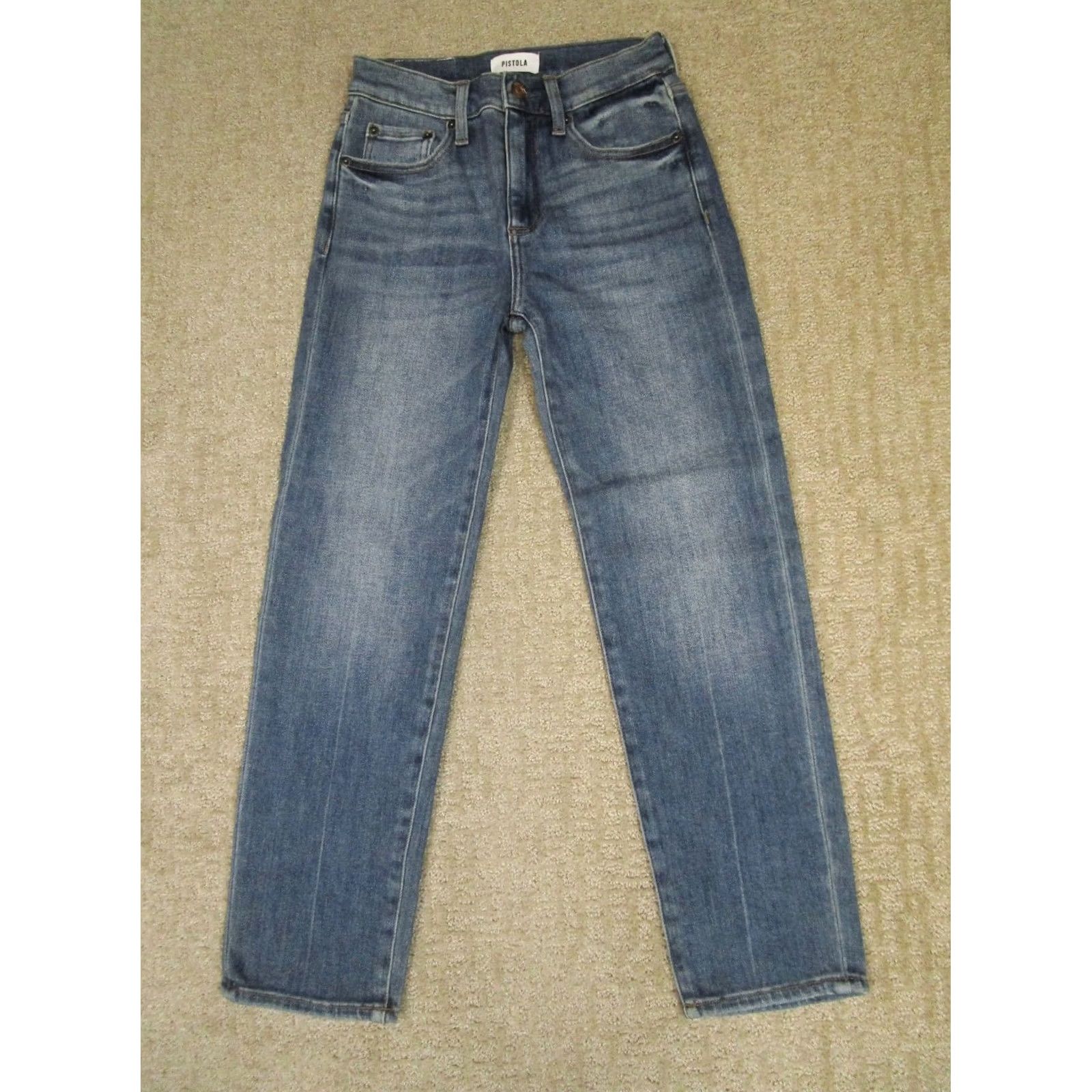 Pistola Pistola Jeans Women 24 Blue High Rise Cigarette Pants Light Wash Denim Stretch Jeans Size 42" / US 20 - 2 Thumbnail