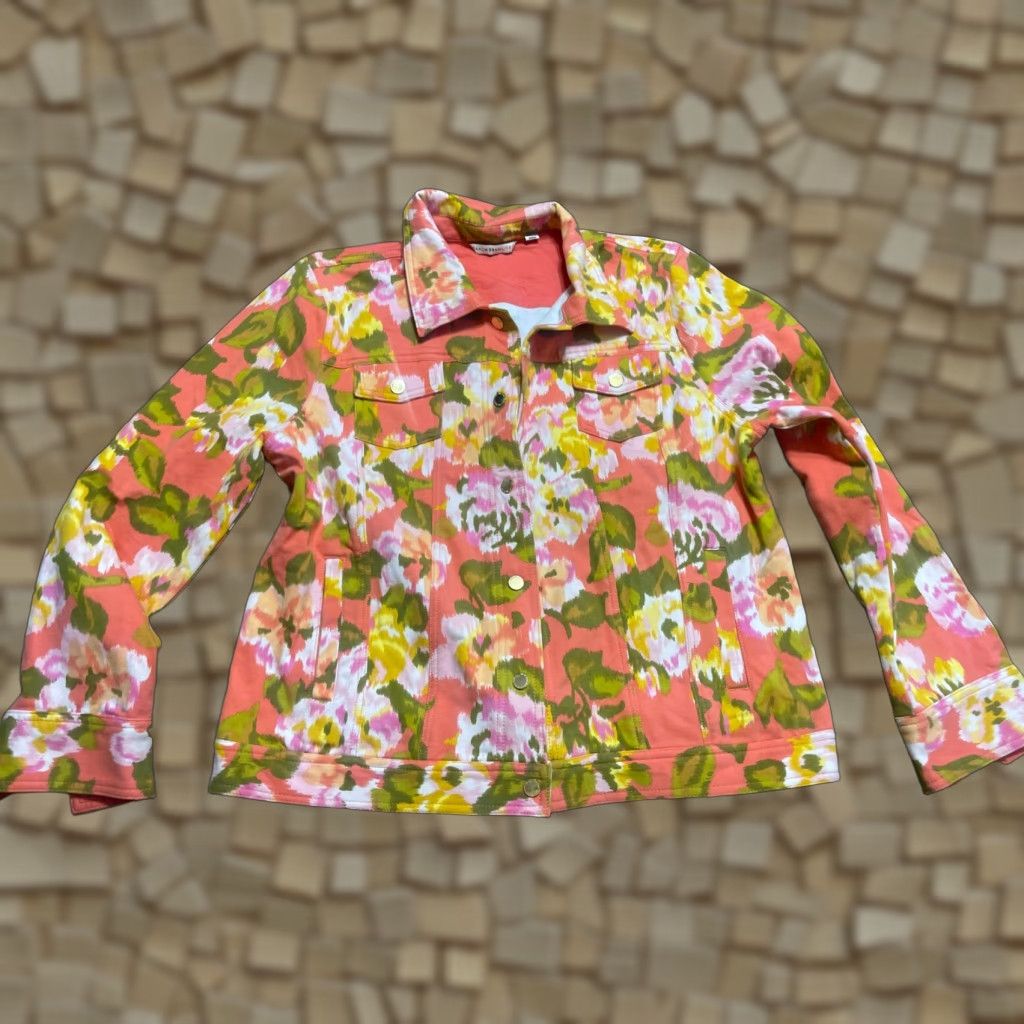 Isaac Mizrahi Isaac Mizrahi Live Jacket Women's Large Multicolor Floral Button Up Dress? Wait. Size L / US 10 / IT 46 - 1 Thumbnail