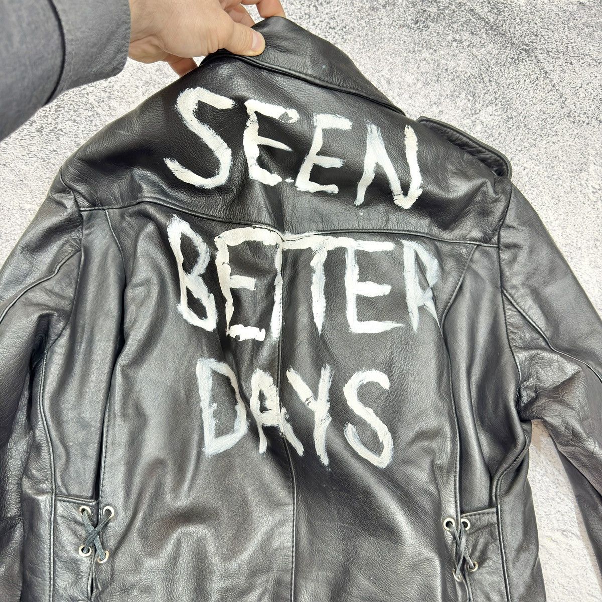 Vintage Vintage Biker Jacket Painted L size 52 Size US L / EU 52-54 / 3 - 7 Thumbnail