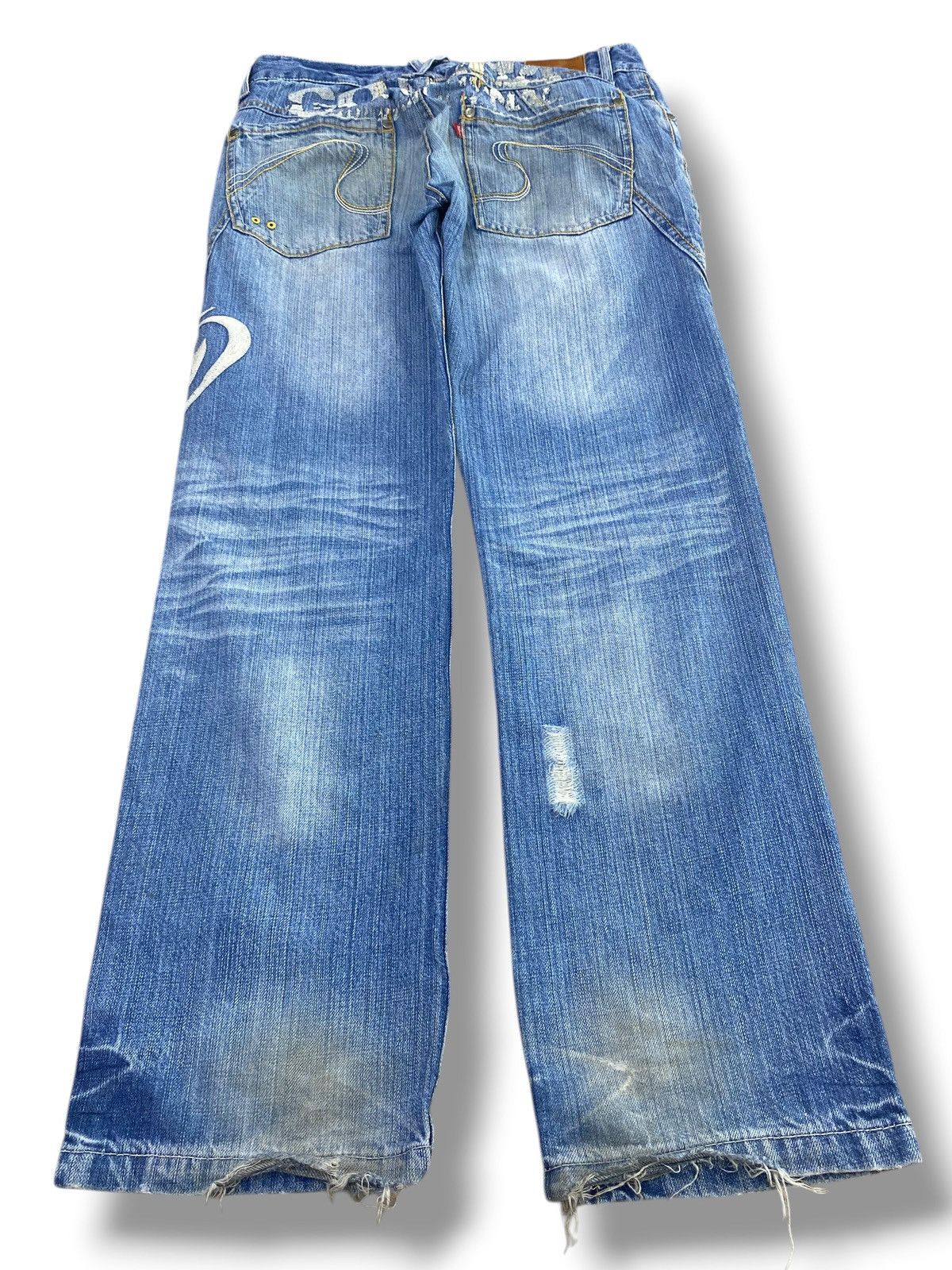 Gotcha Gotcha Faded Light Wash Style Ripped Jeans Size US 33 - 3 Thumbnail
