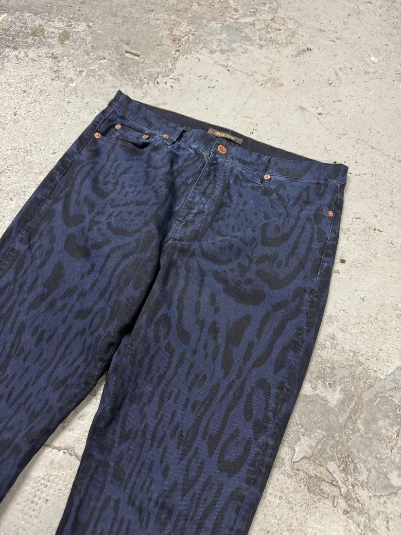 Designer × Roberto Cavalli × Vintage Roberto Cavalli Leopard Slim Navy & Black Pants Size US 32 / EU 48 - 9 Thumbnail