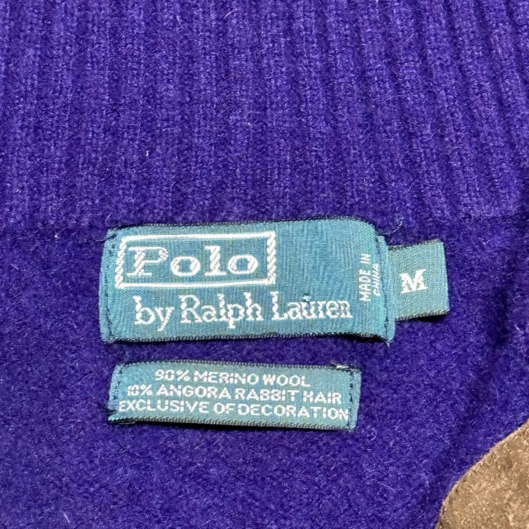 Ralph Lauren VINTAGE Ralph Lauren Sweater Shirt Men M Purple Merino Wool Angora Shawl Collar Pullover 90s Classic Preppy Size US M / EU 48-50 / 2 - 4 Thumbnail