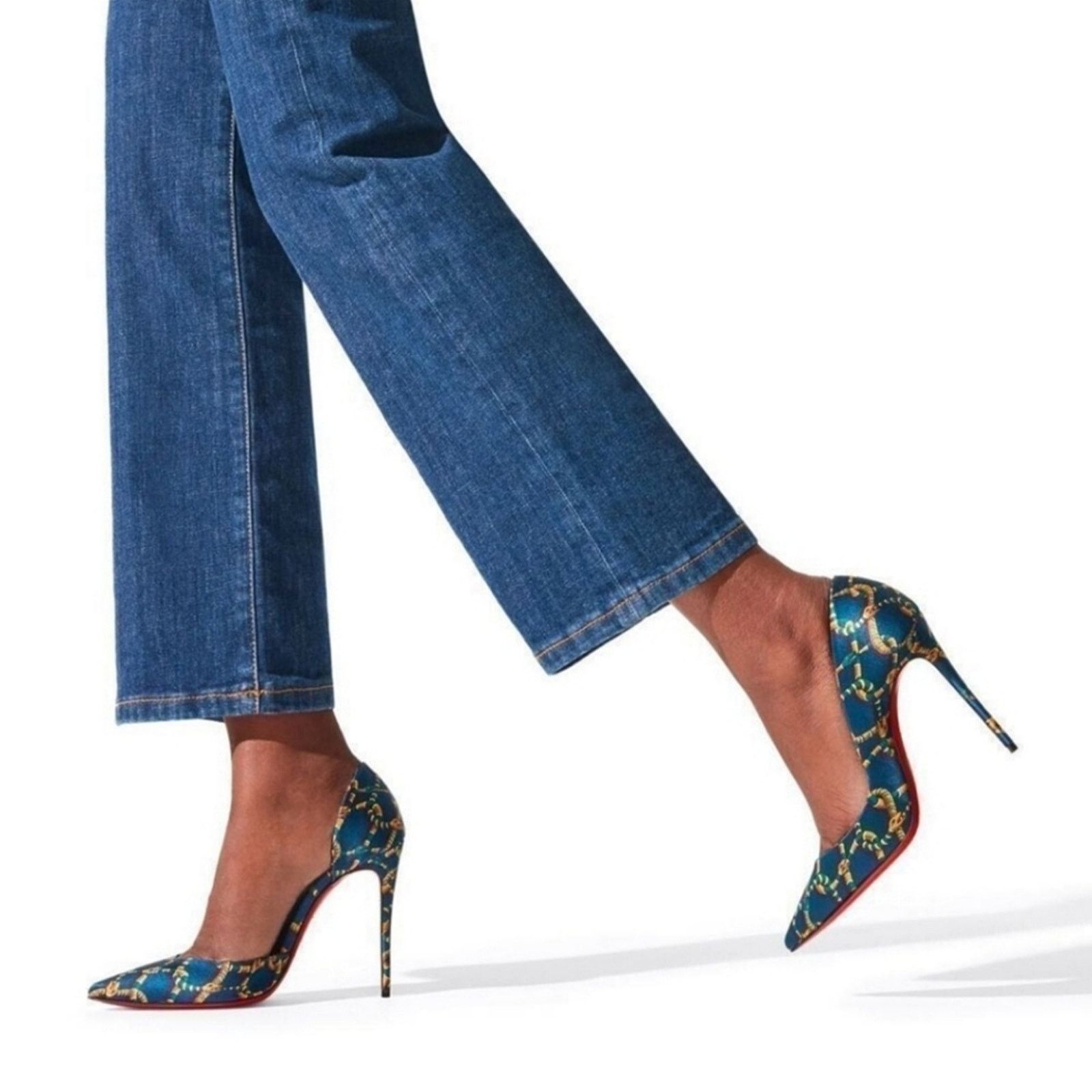 Christian Louboutin Christian Louboutin Iriza 100 Satin Pumps Chain Snake 36 Size US 6 / IT 36 - 15 Thumbnail