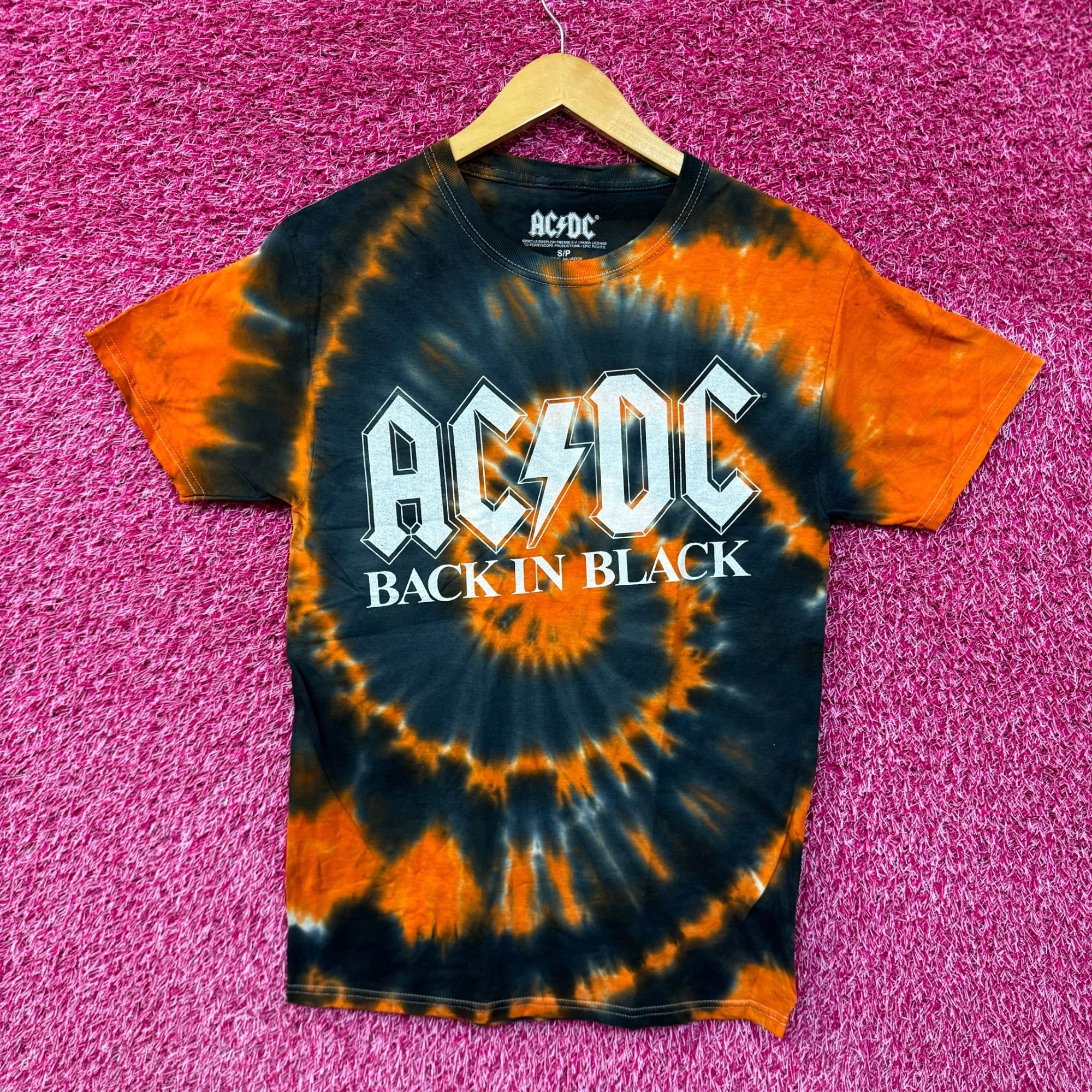 AC/DC × Band Tees AC/DC Back in Black Spellout Heavy Metal Halloween Tie Dye S Size US S / EU 44-46 / 1 - 1 Thumbnail