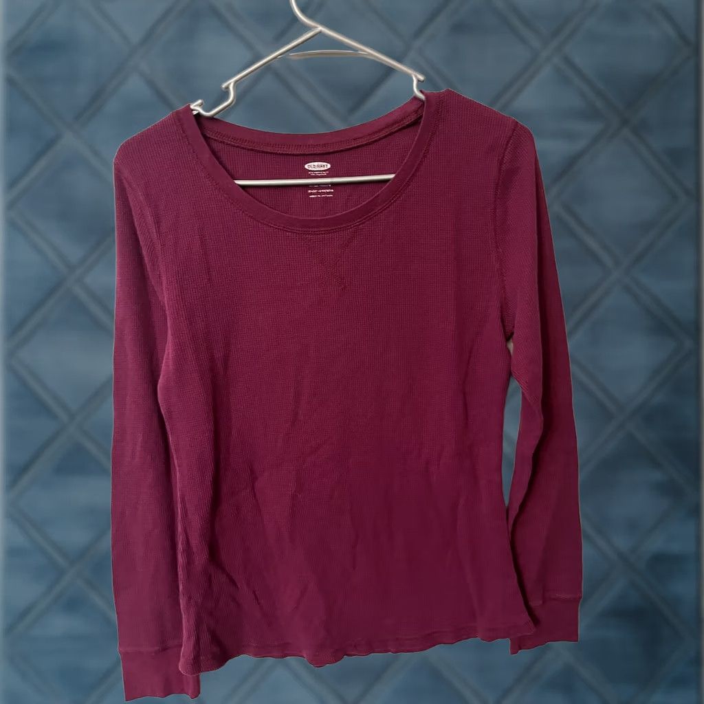 Old Navy Old Navy Women's T-Shirt Long Sleeve Purple Round Neck Athletic Fit L Size L / US 10 / IT 46 - 1 Thumbnail