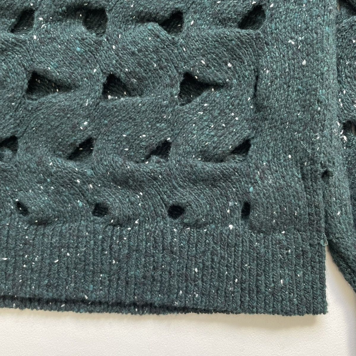 Issey Miyake Forest Green Cut Out Wool ‘Nest Knit’ Size US M / EU 48-50 / 2 - 11 Thumbnail